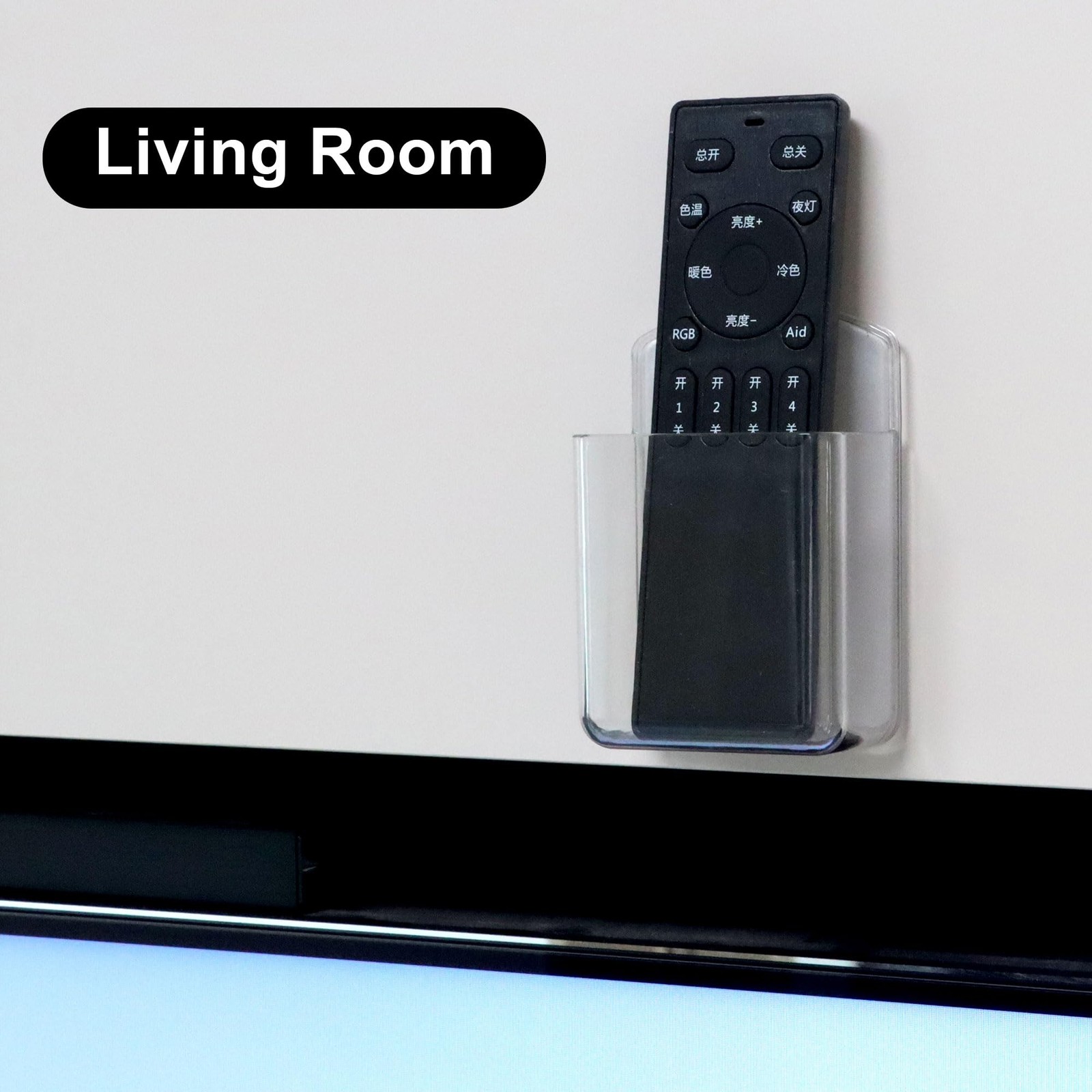 3 Pack Remote Control Holder Wall Mount, Adhesive Remote Holder with Screw In…