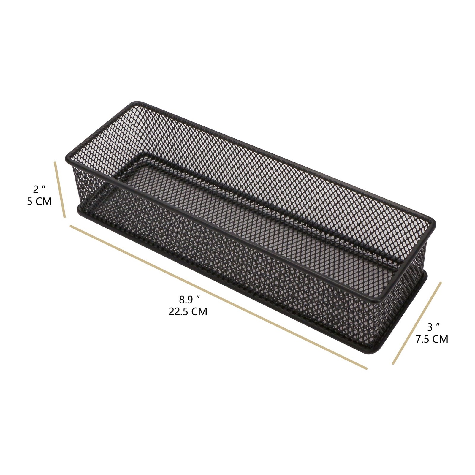 Annova Mesh Stackable Drawer Cabinet and Shelf Organizer 3x9x2 Inch, Black
