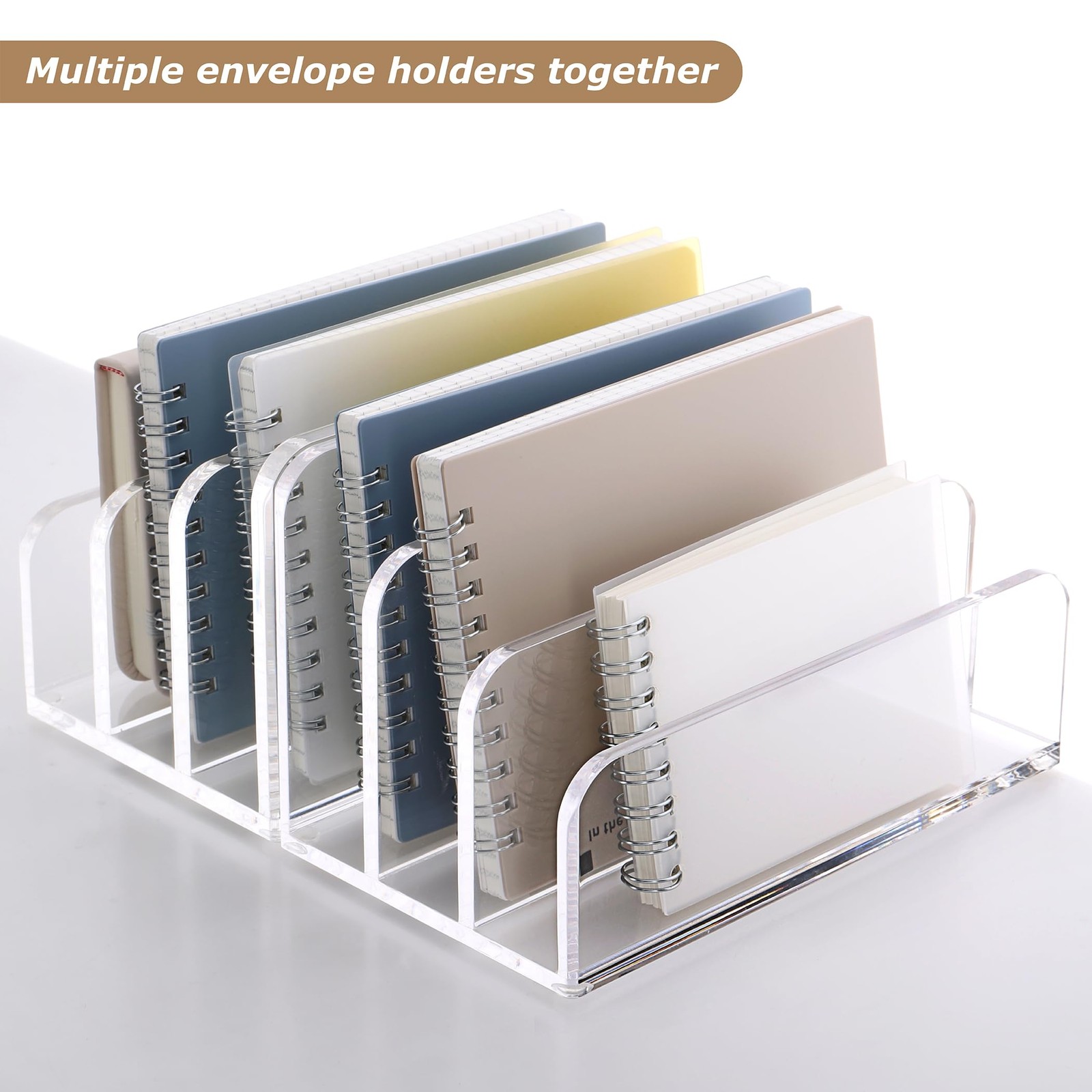 Acrylic File Mail Desktop Organizer Sorters Compartments Clear Letter Rack