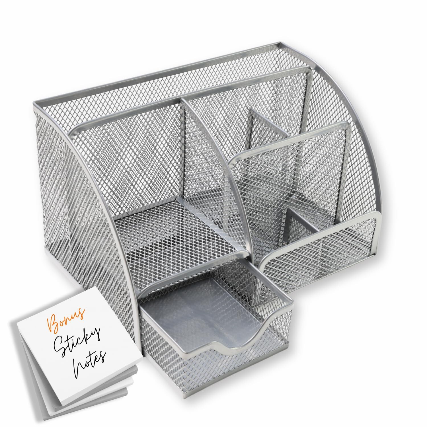 Maypes Mesh Desk Organizer � Office Desk Organizer with Sticky Notes � Desk A…