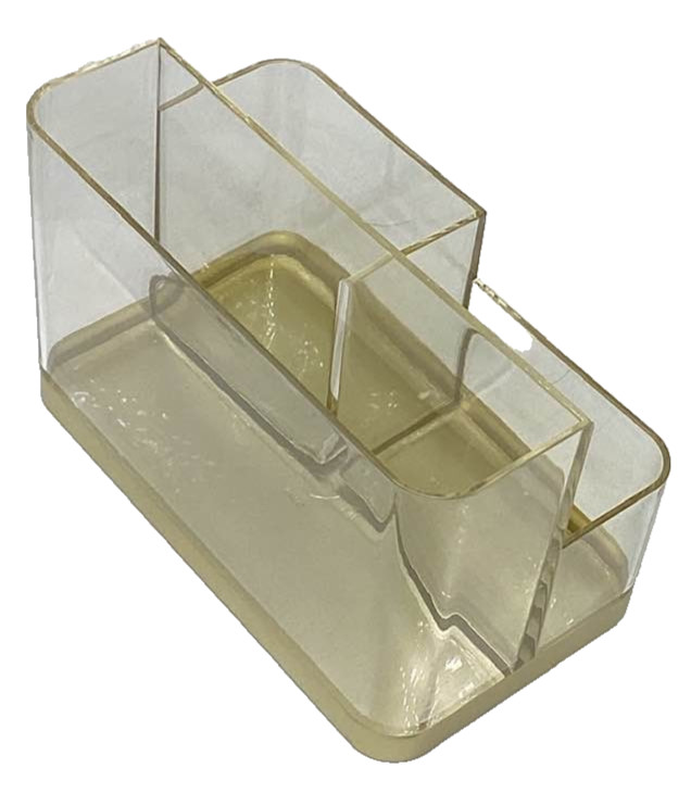 Threshold Acrylic Clear Storage Organizer Vanity Bathroom Makeup Gold Simple NEW