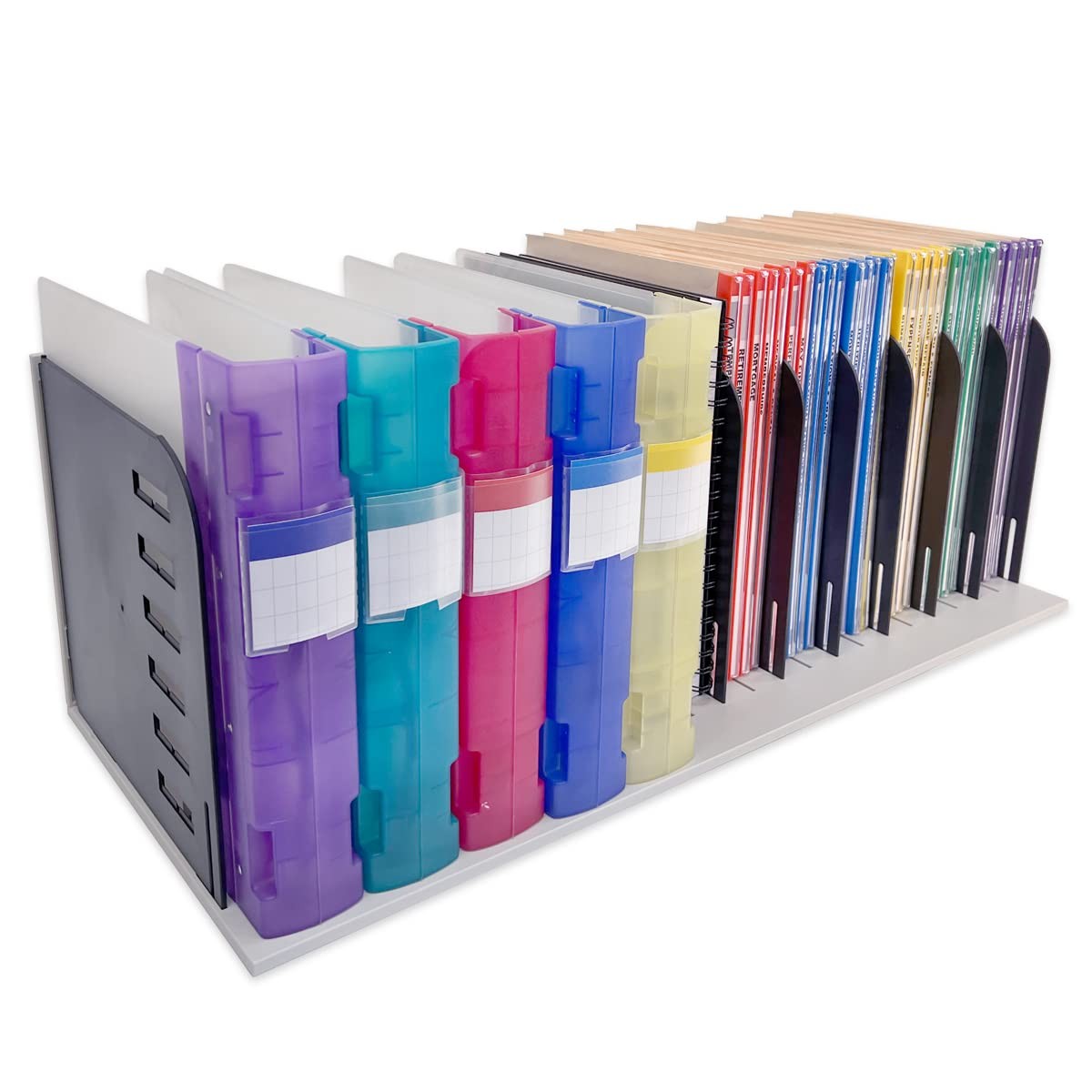 TierDrop Desktop Organizer – 8 Slot Vertical File Organizer with Adjustable D…