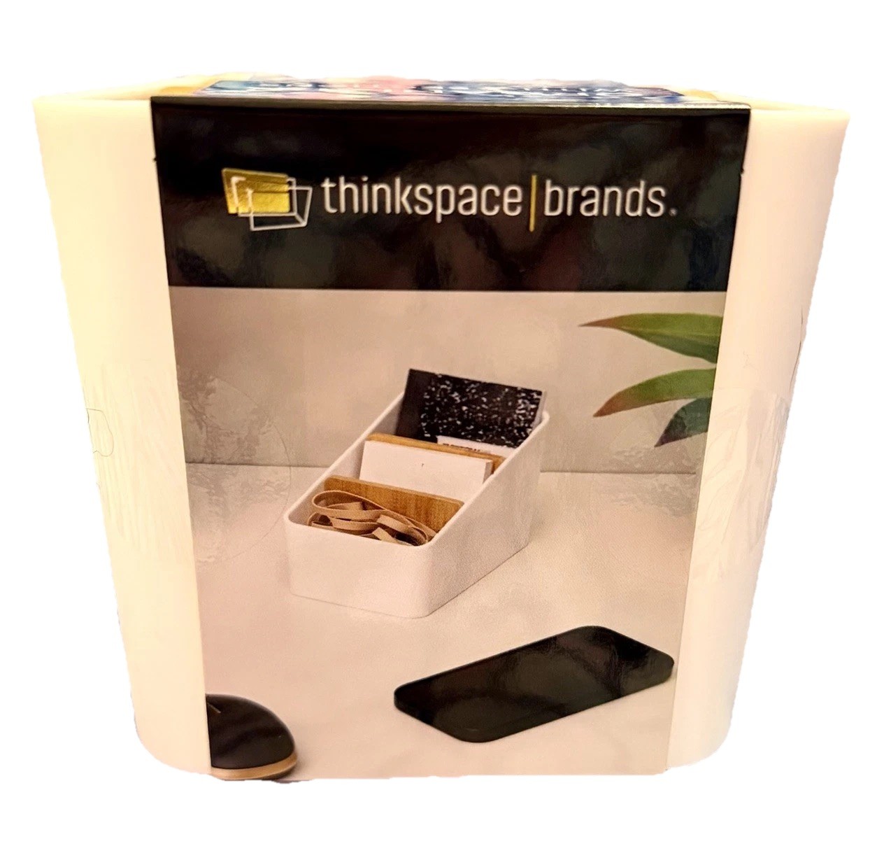 Desk Storage Organizer w/3 Sections 3.75″ x 6.1″ x 4″ WHITE Thinkspace NEW