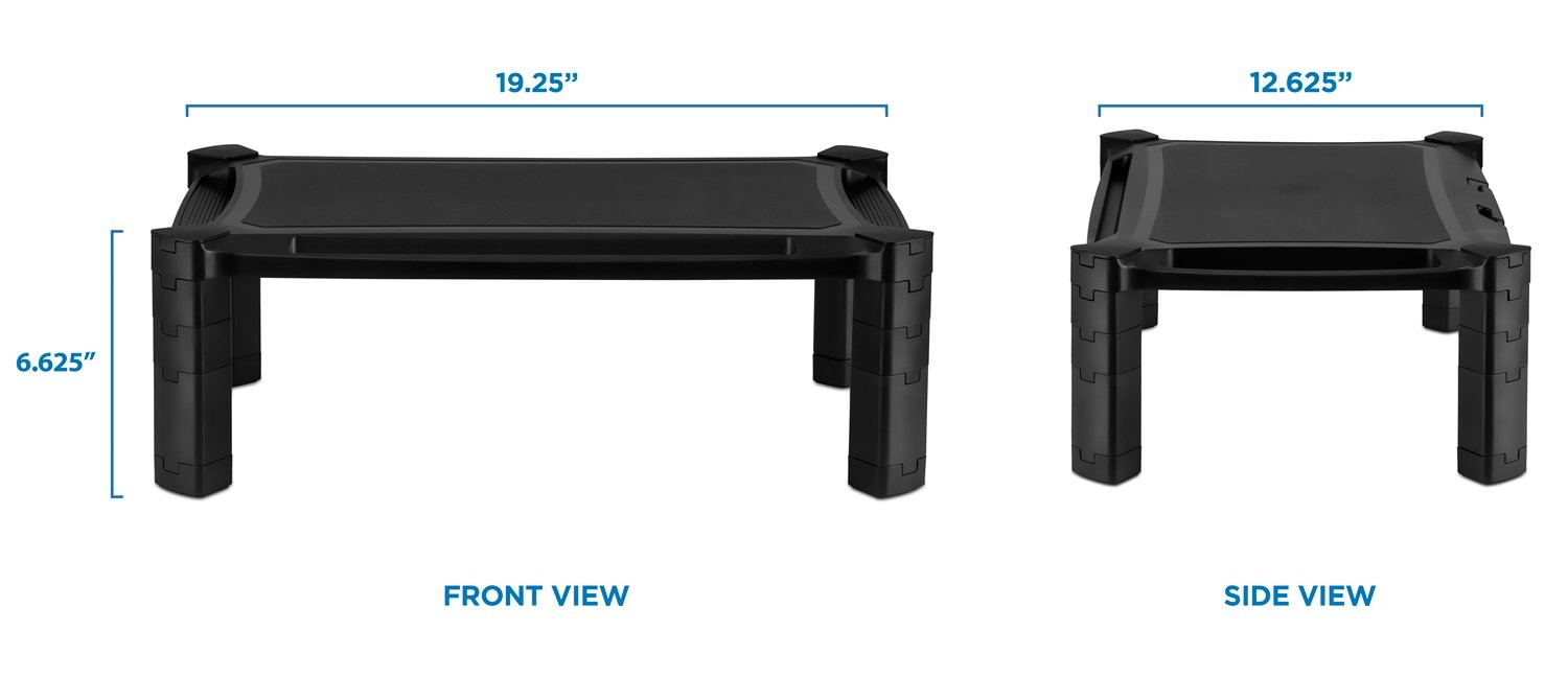 Mount-It! Desktop Computer Monitor Riser – Height Adjustable Tabletop Black