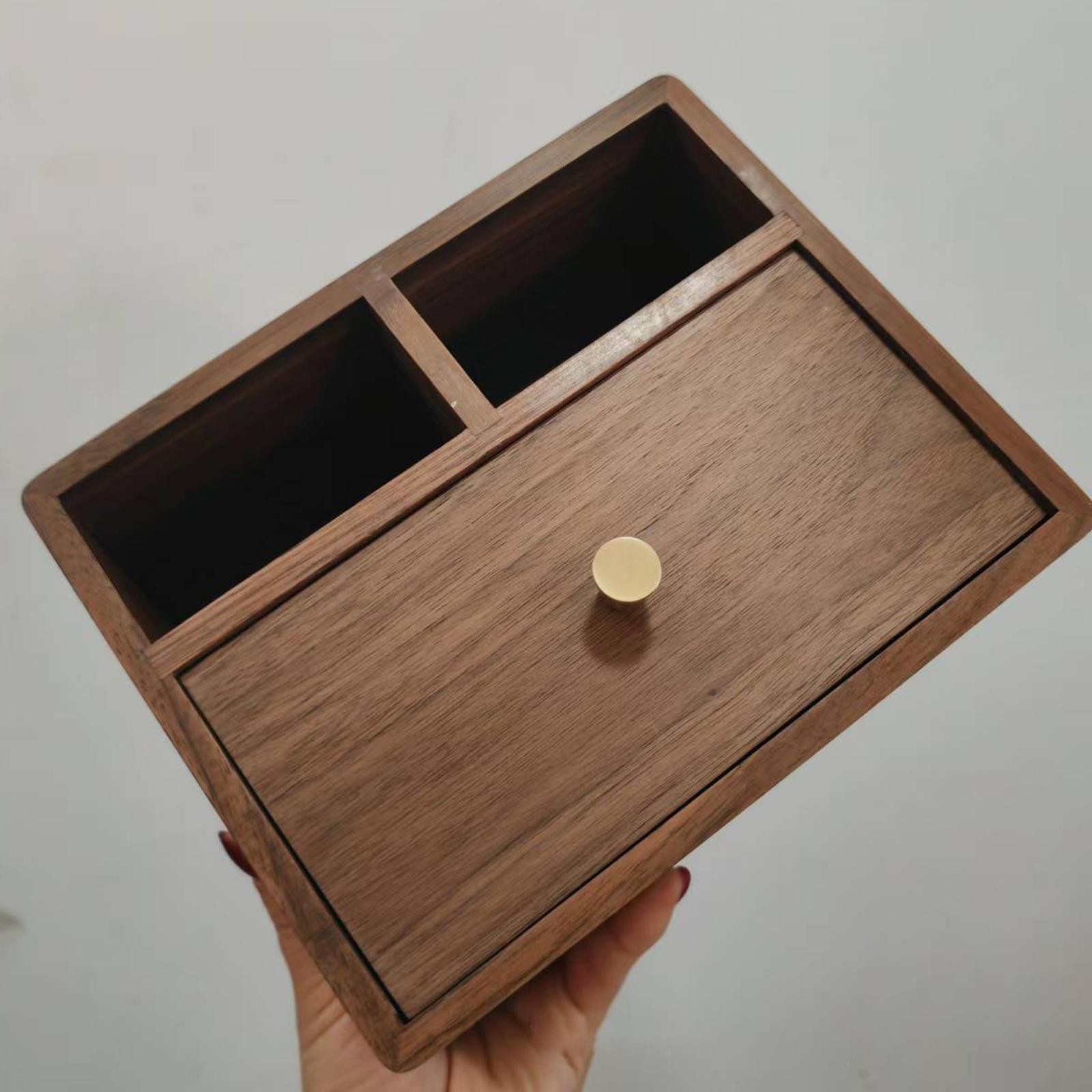 Tissue Box Cover Desk Organizer Wooden Rectangle Bedroom Home Office for Glasses