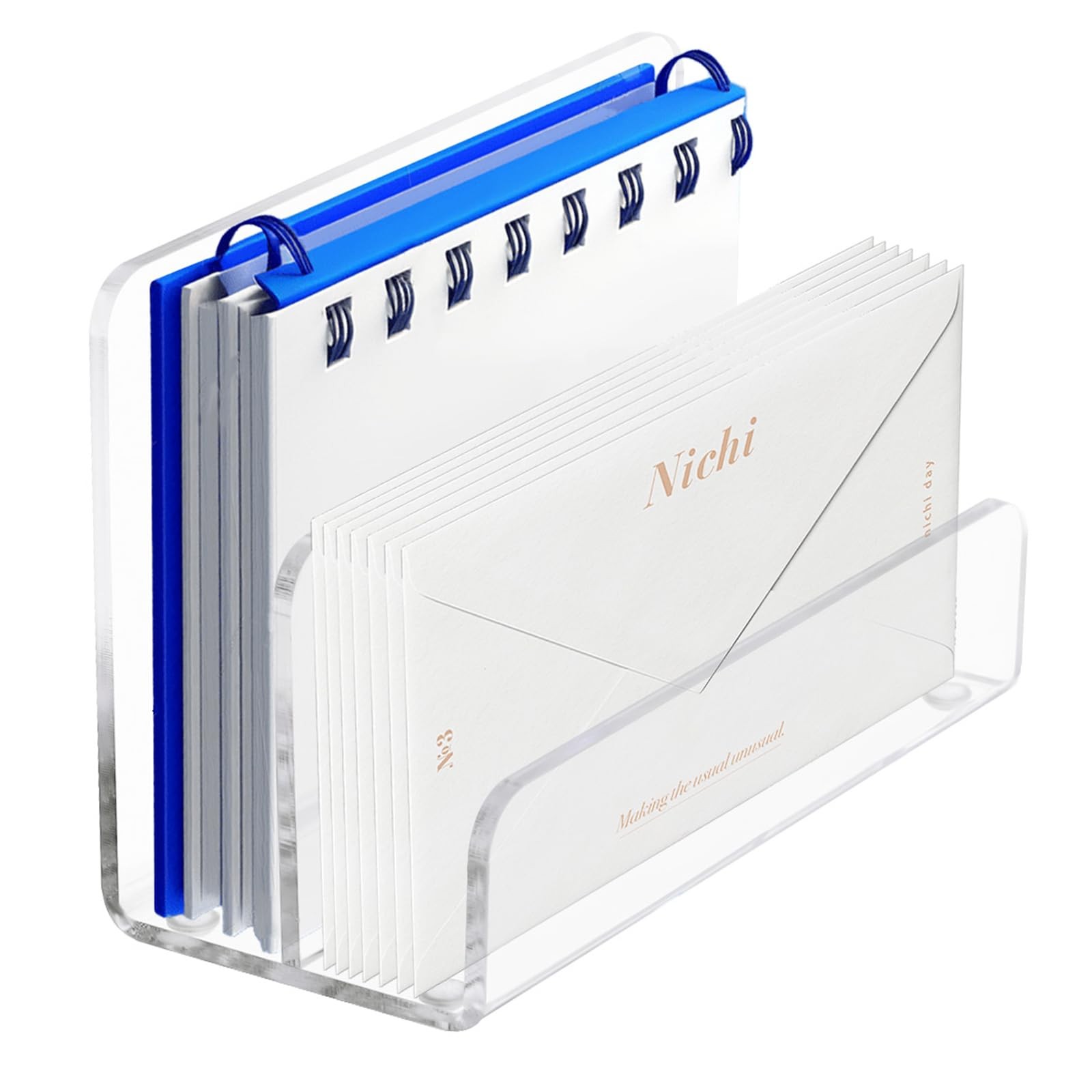 2 Compartment Acrylic Mail Holder Vertical Letter Sorter Desk Organizer