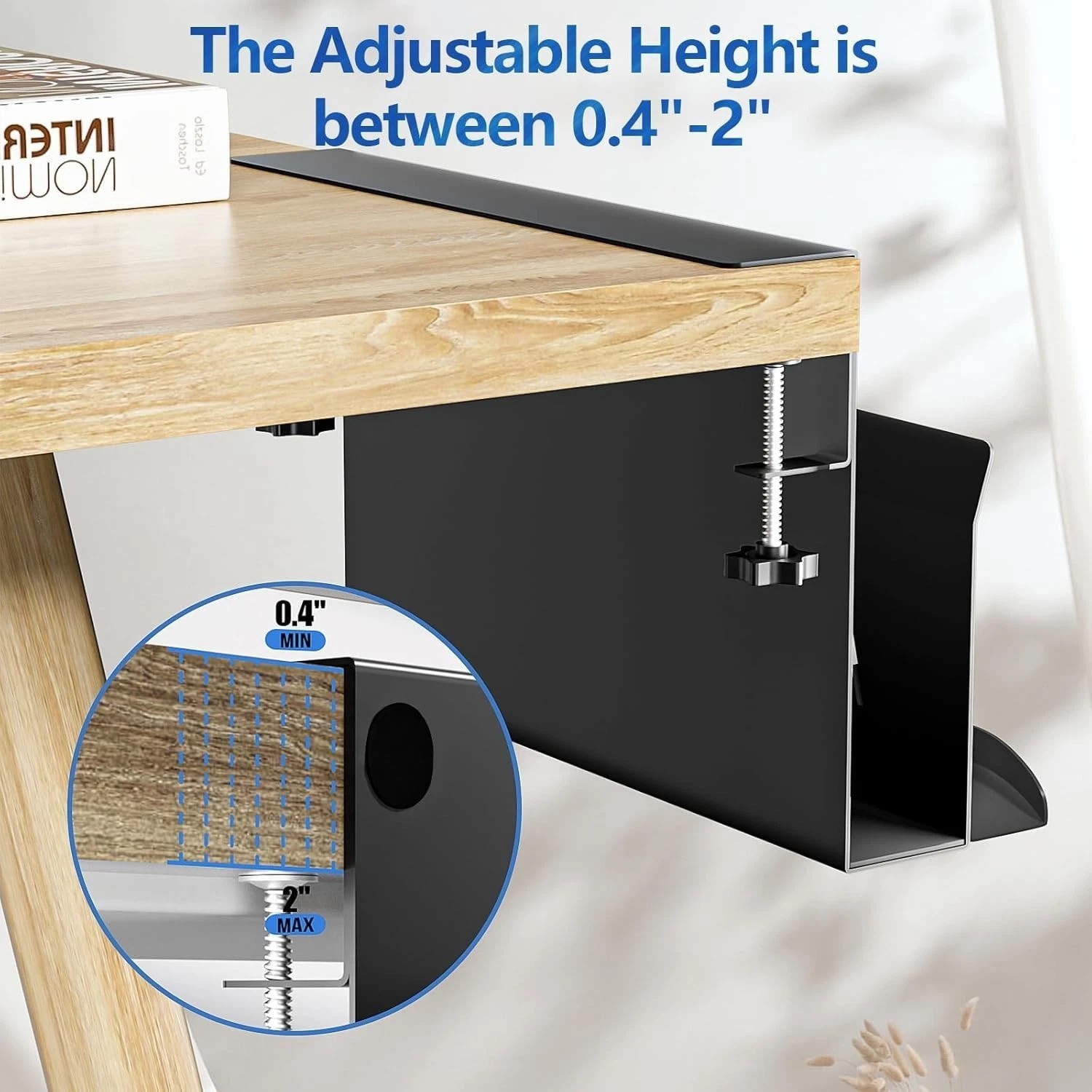 Multifunctional Desk Side Storage with Magnetic Pen Holder & Headphone Hook