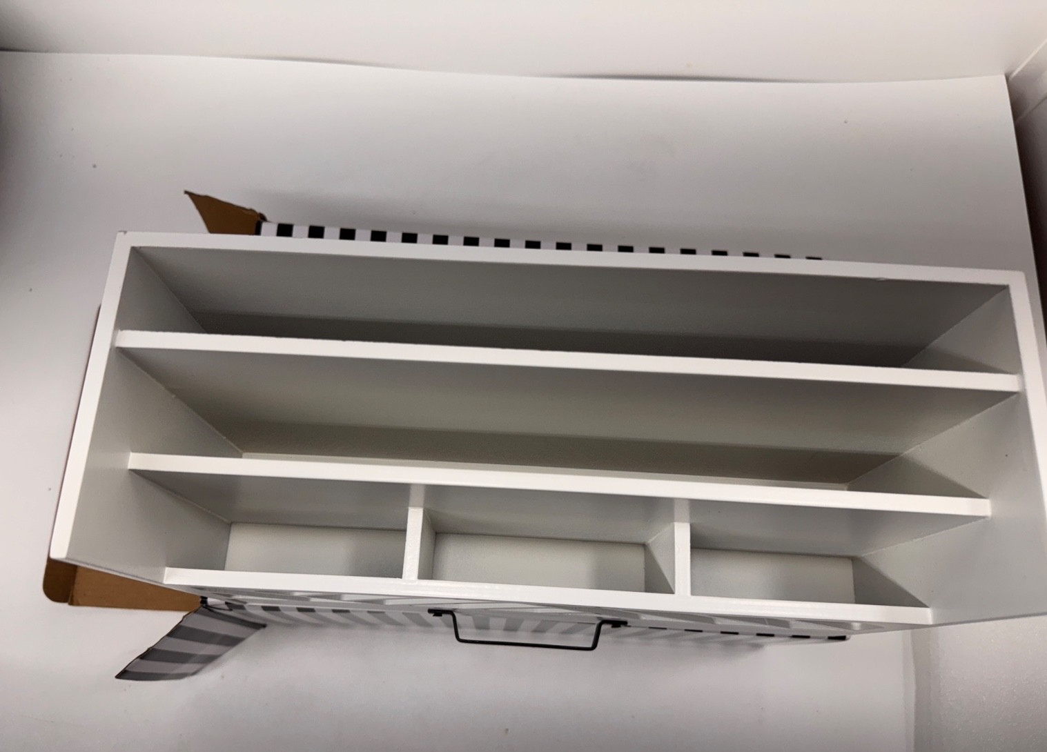 Blu Monaco White Mail Organizer with Drawer CY800 NIB New