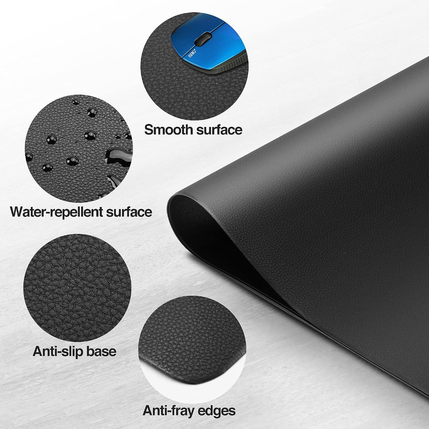 Extra Large Desk Mat on Top of Desk Blotter Protector – 36″ X 22″ Vegan Leather