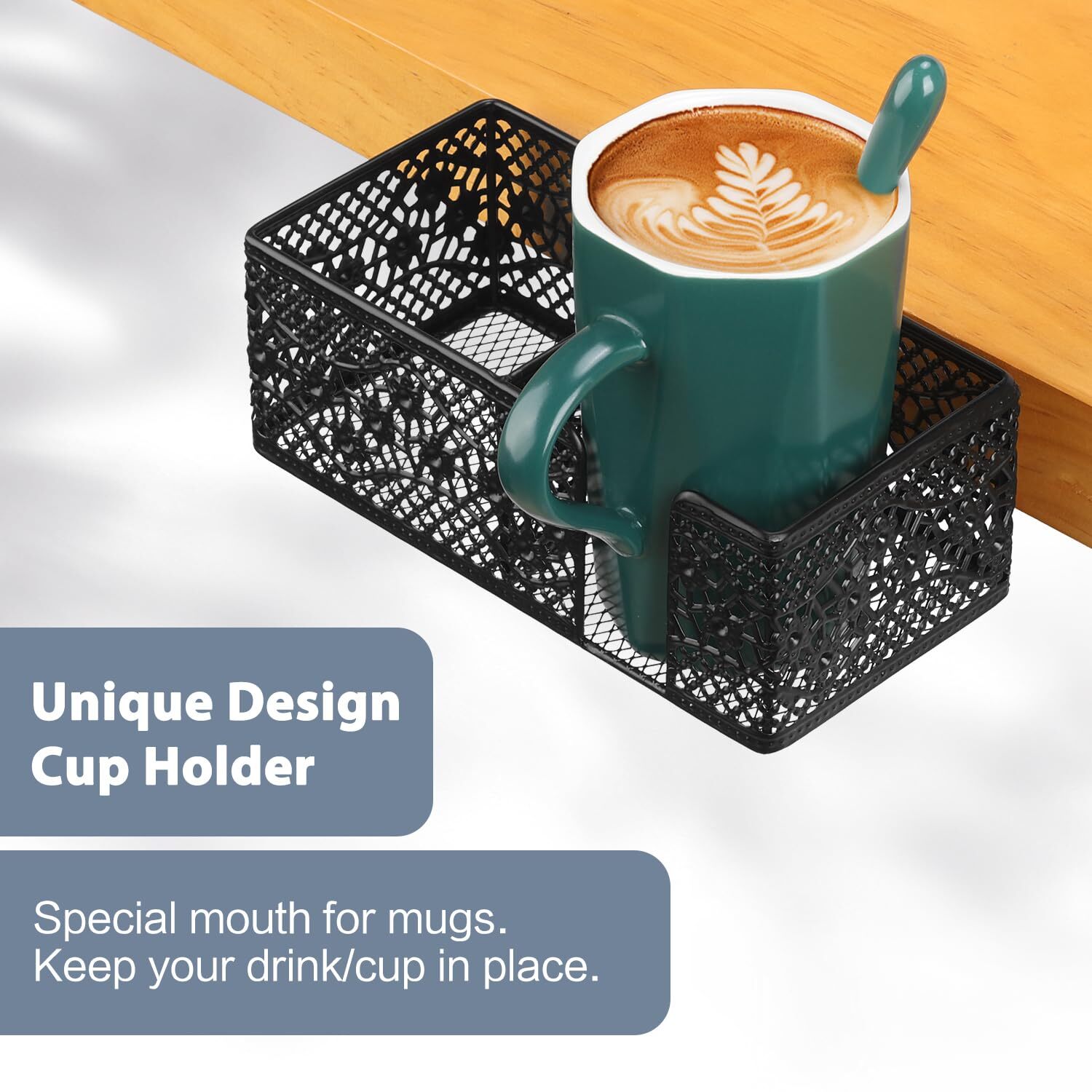 Desk Organizer Clip on Desk Cup Holder Pencil Holder for Desk Storage Beverag…