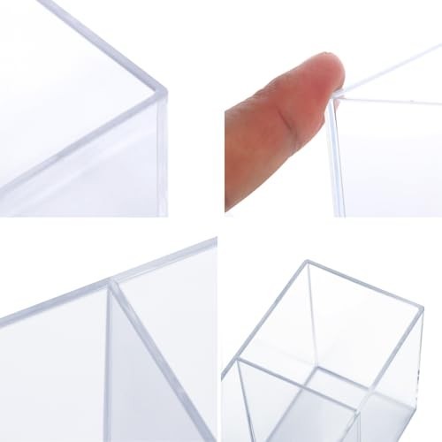 Clear Acrylic Silverware Organizer 3 Compartment Desk Pen Holder Utensil Caddy