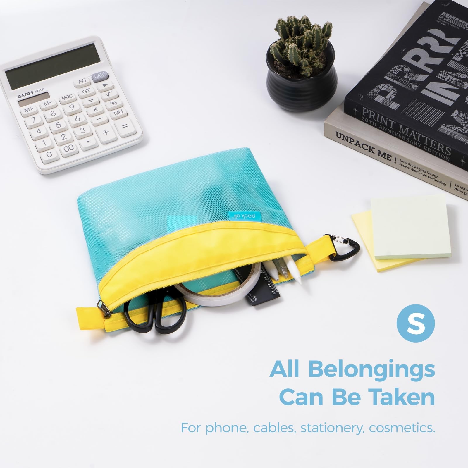 Water-resistant Material Zipper Pouch, Mesh Zipper Bag for Storage, Travel, O…