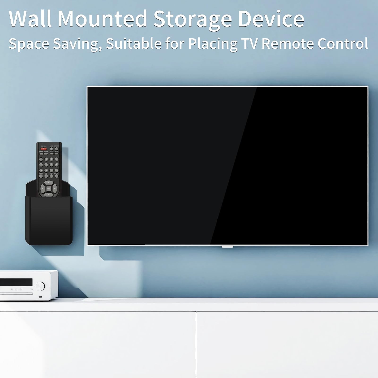 2 Pcs Remote Control Holder Wall Mount,TV Remote Holder for Home(Black)