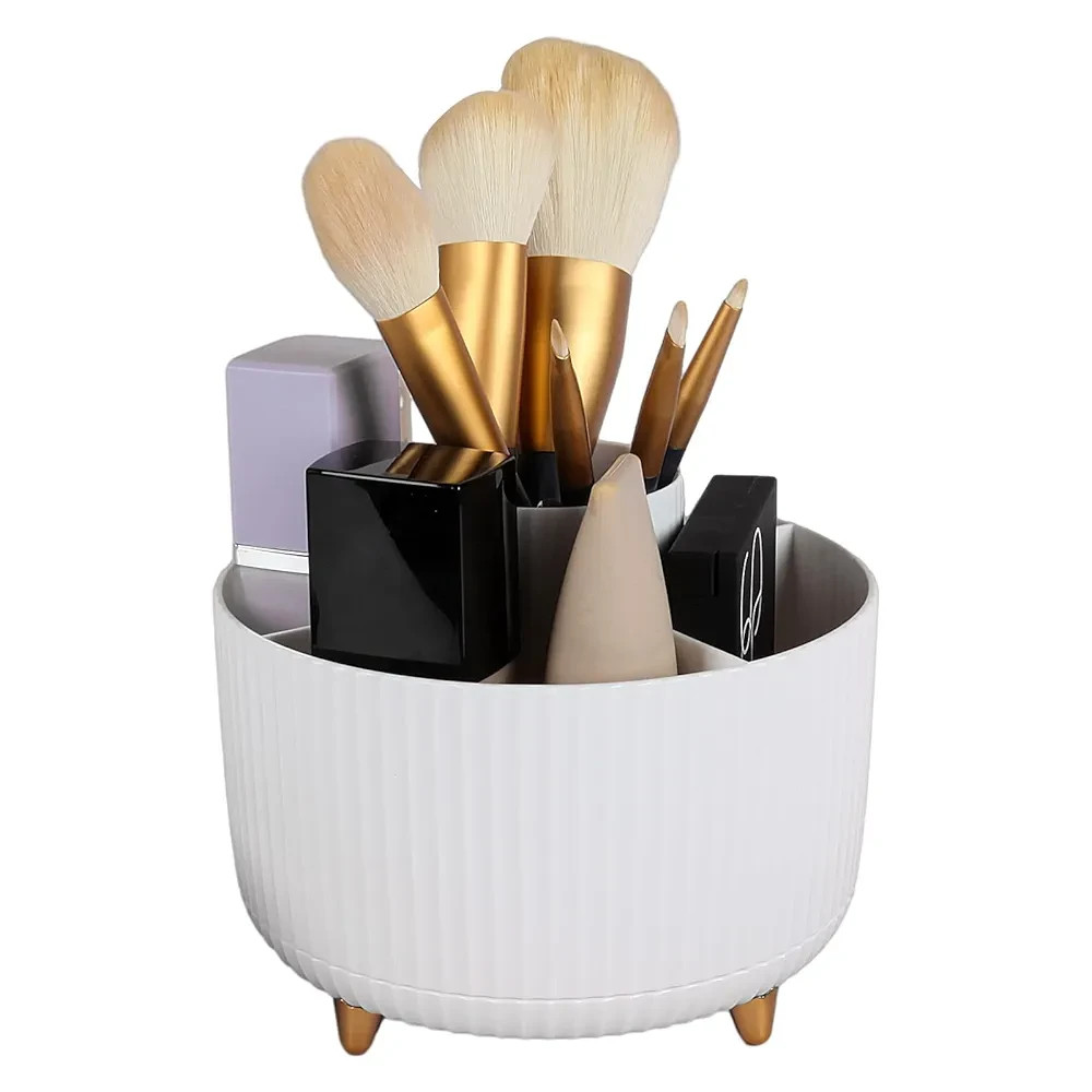 360°Rotating Desk Organizer 5-Slot Pen,Makeup & Kitchen Utensil Holder,Multiuse