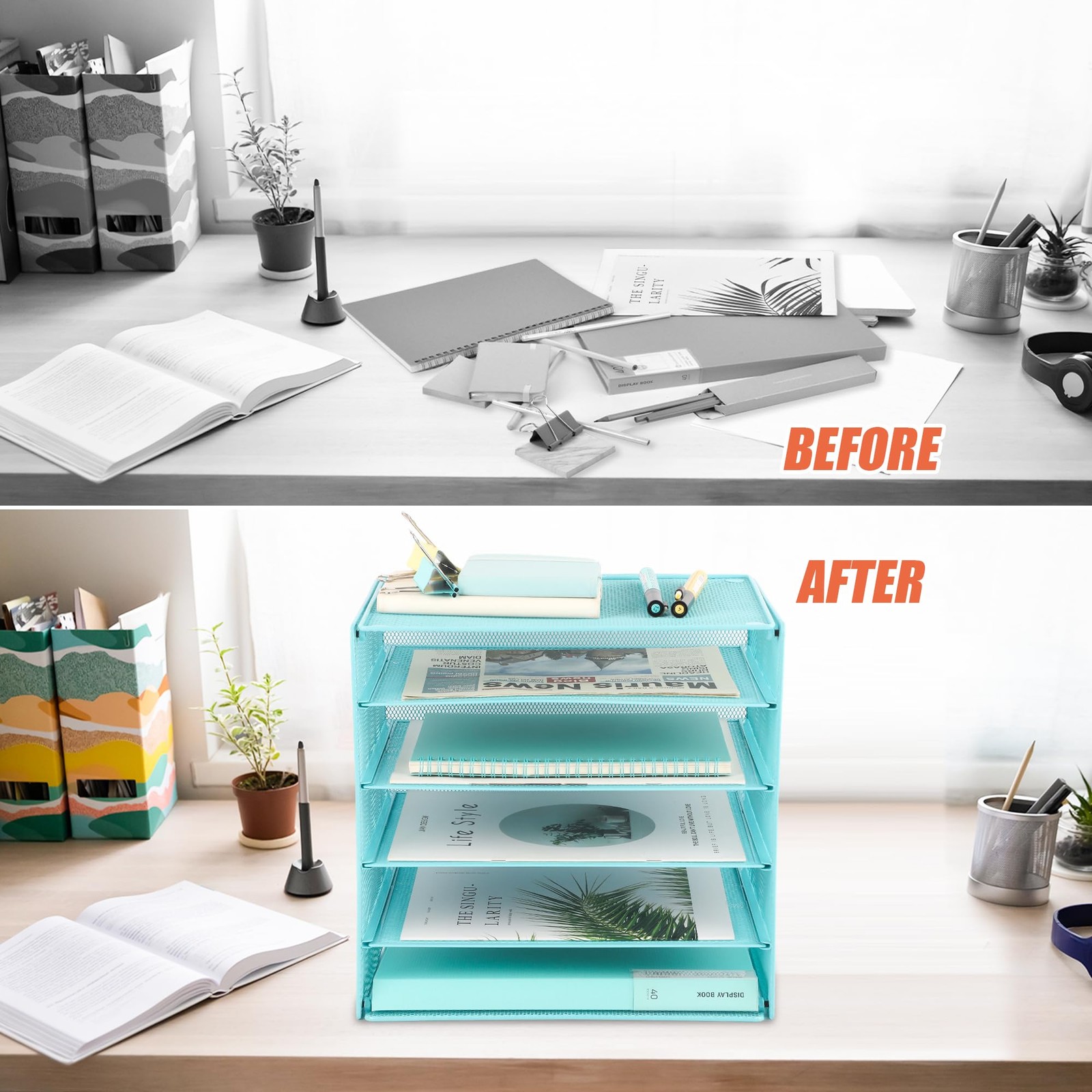 Mesh Desk Organizer Tray 13″L x 9.05″W x 12.5″H – Industrial Strength