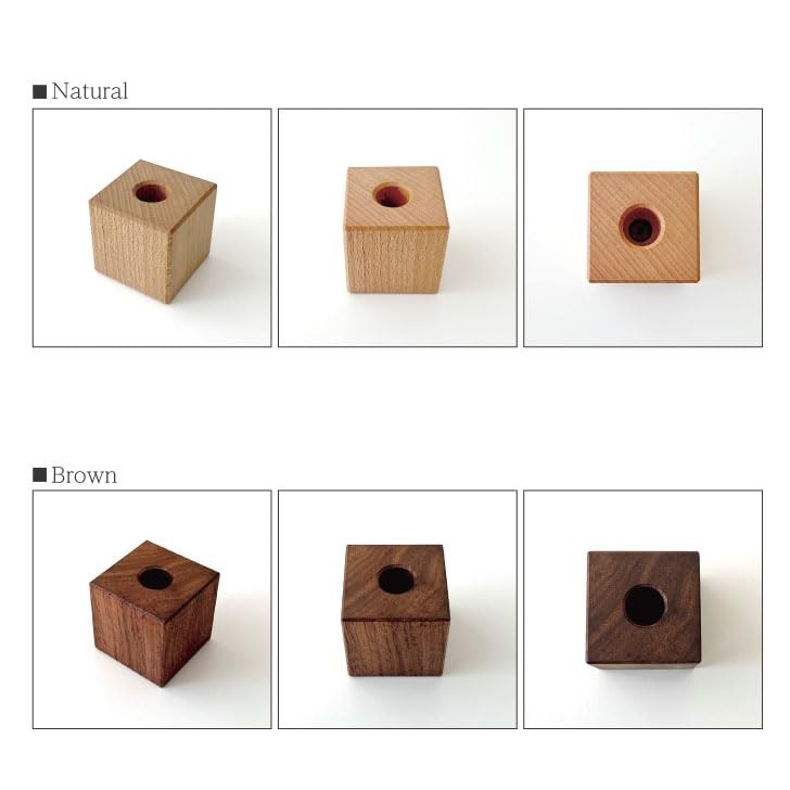 KATOMOKU Wooden Pen Stand Cube Walnut Wood Desk Organizer Japan