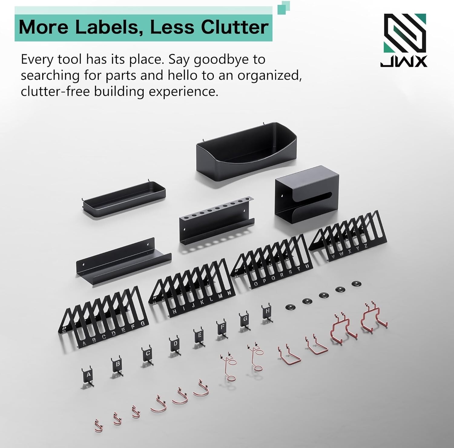 26-Slot Organizer Model Shelf for Peg Stand, Metal Parts Shelf Organizing Racks