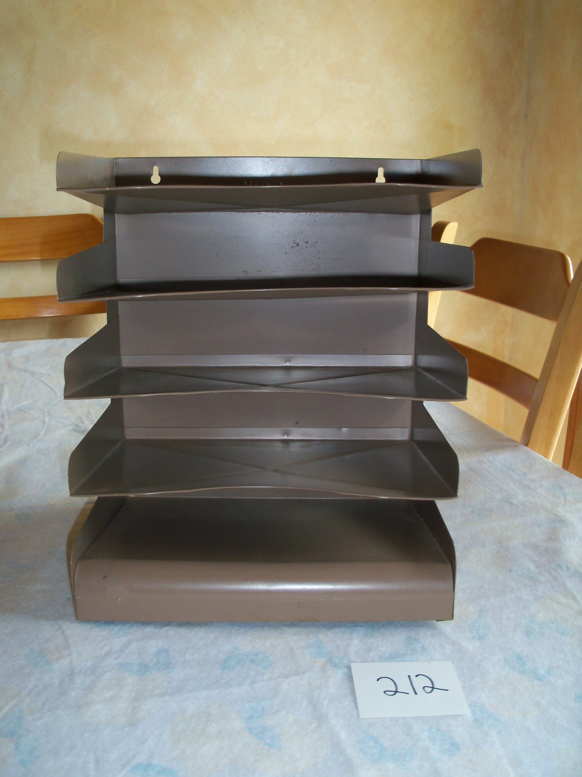 Nice VTG VERTIFLEX Industrial Metal Desk Paper Tray Organizer 5 Tier Slot File
