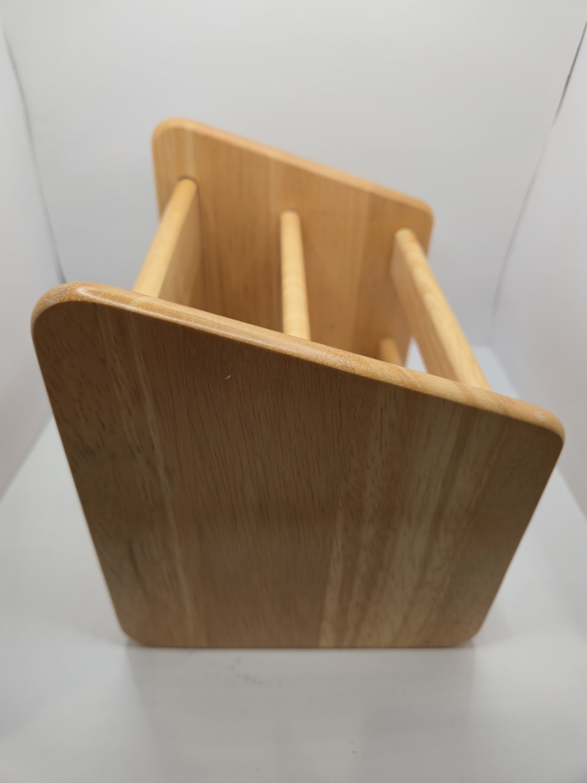 Vintage Wooden Desktop Letter/Mail Organizer Holder 7×6.5 In Marked Thailand