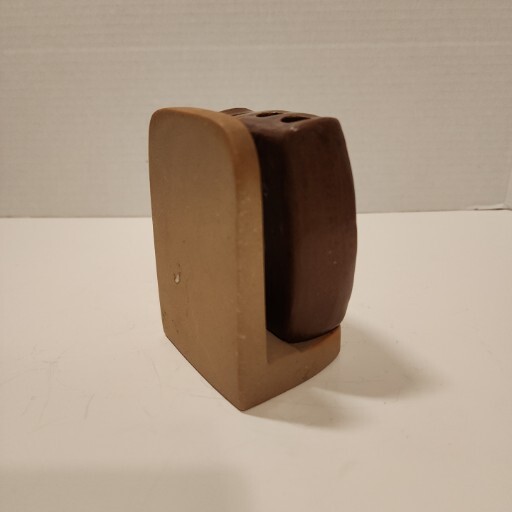Vtg Brown Owl 4″ Stoneware Pen Letter/NotePad/Napkin Holder UCTCI Japan Ceramic