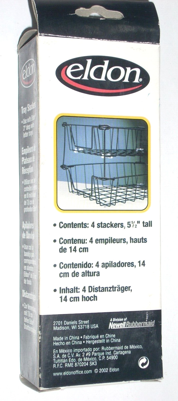 Eldon 4 Tray Stackers 5 1/2″ Tall for 3″ Deep Wire Letter Trays – 3pkgs