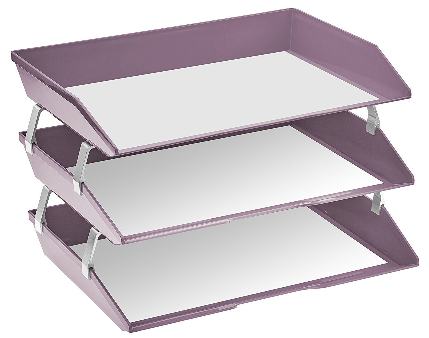 Acrimet Facility 3 Tiers Triple Letter Tray (Solid Purple Color)