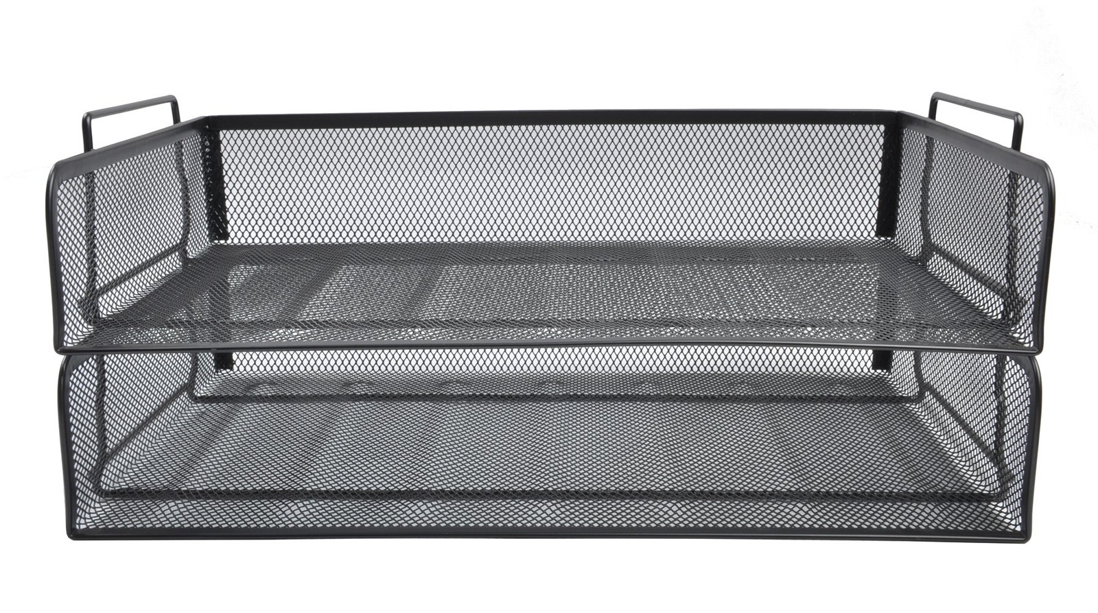 Easepres 2 Pack Stackable Desk Paper Tray Metal Mesh Desktop Document Letter