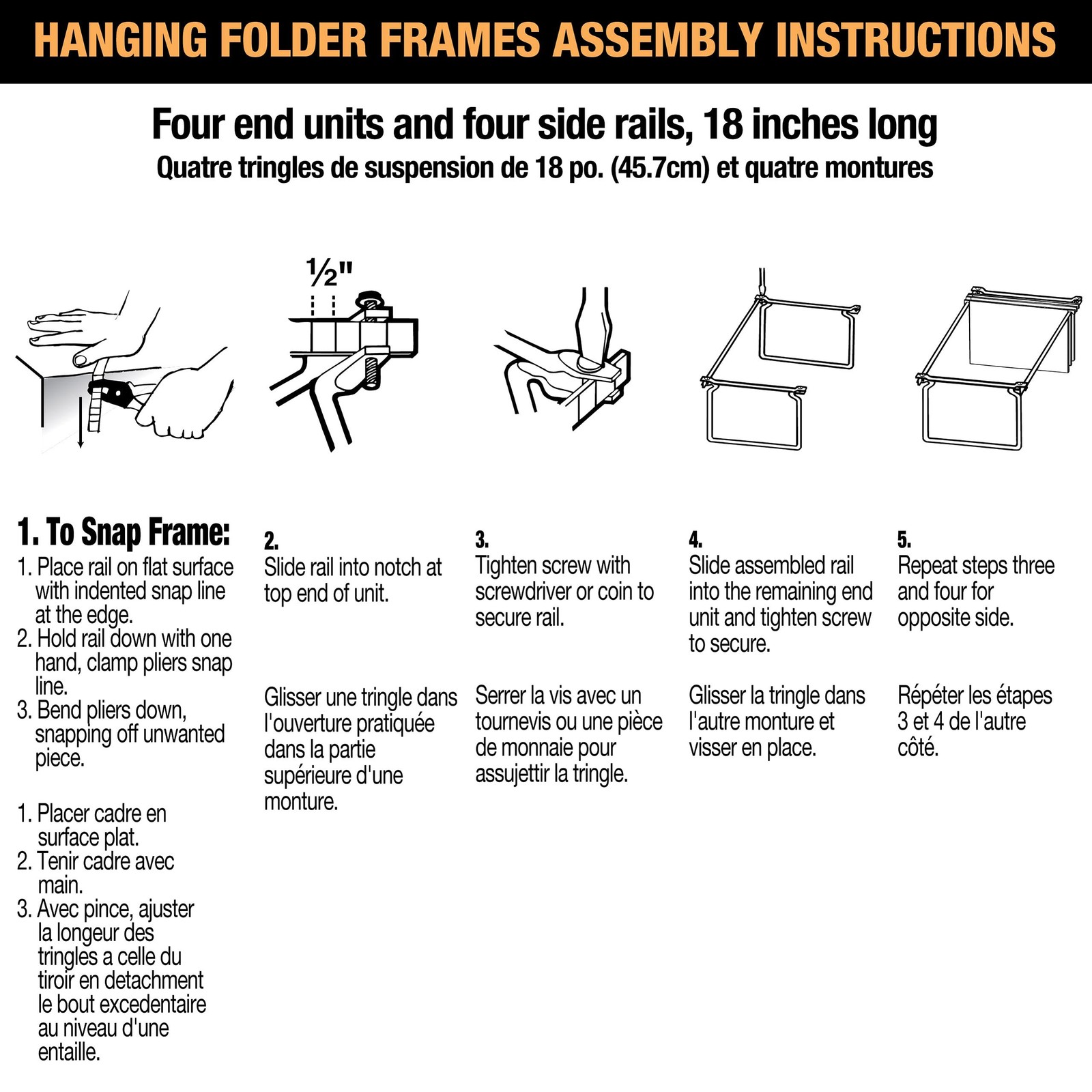 Officemate Hanging File Frame, Letter Size, Adjustable 14 to 18-Inches, 2 Cou…