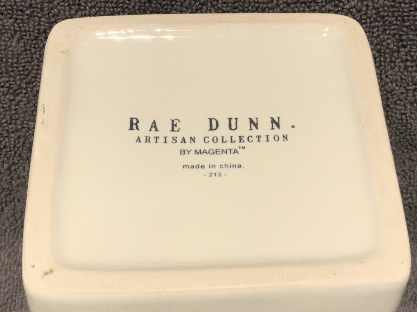 Rae Dunn 3.5” Square 4.5”H Ceramic Pencils Holder
