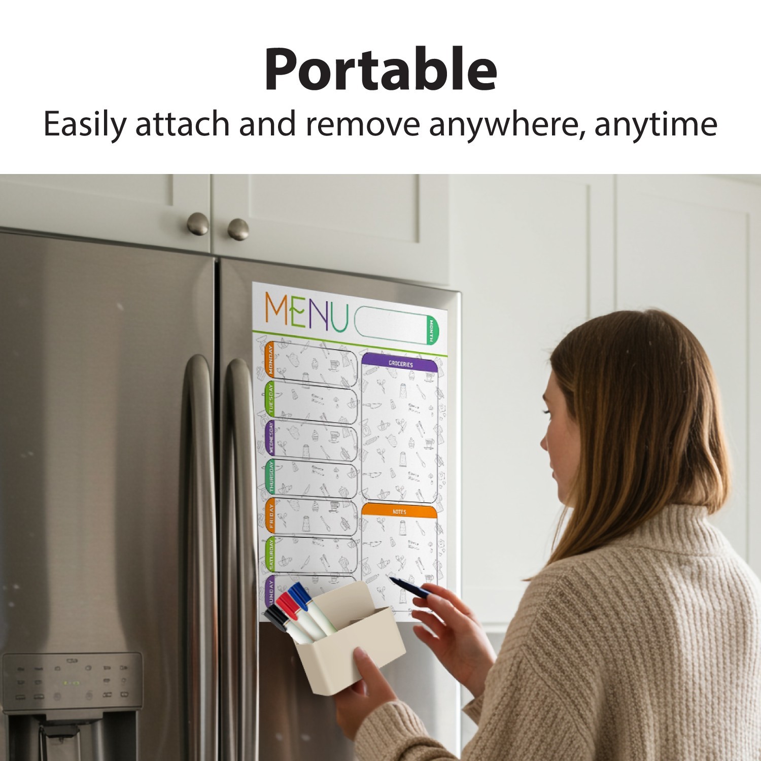 Garnen Magnetic Pen Holder for Refrigerator & Whiteboard, Magnetic Marker Holder