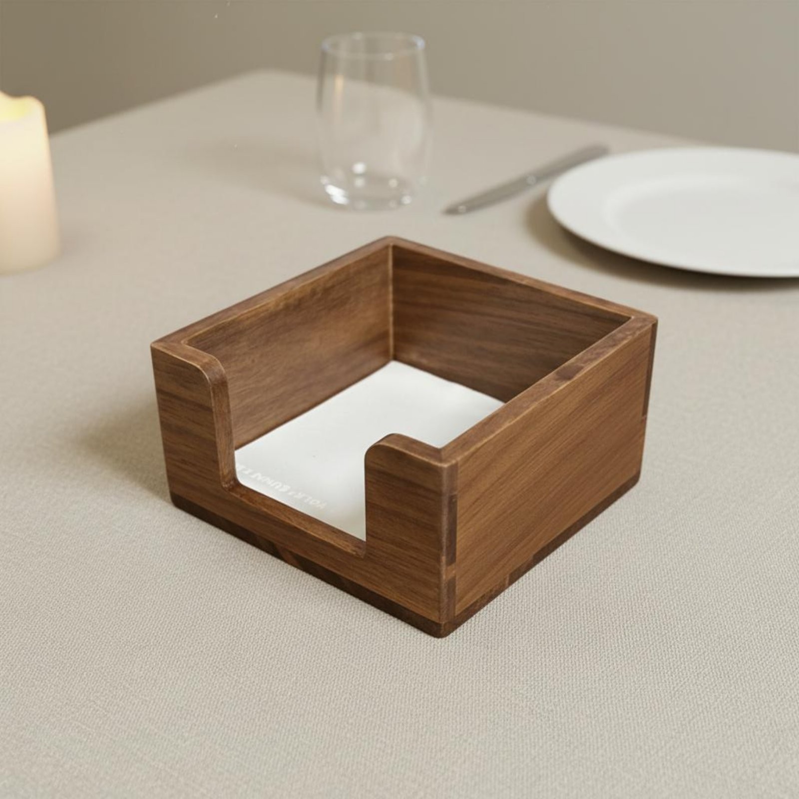 Wooden Napkin Holder No Assembly Required Wooden Business Card Box Easy to