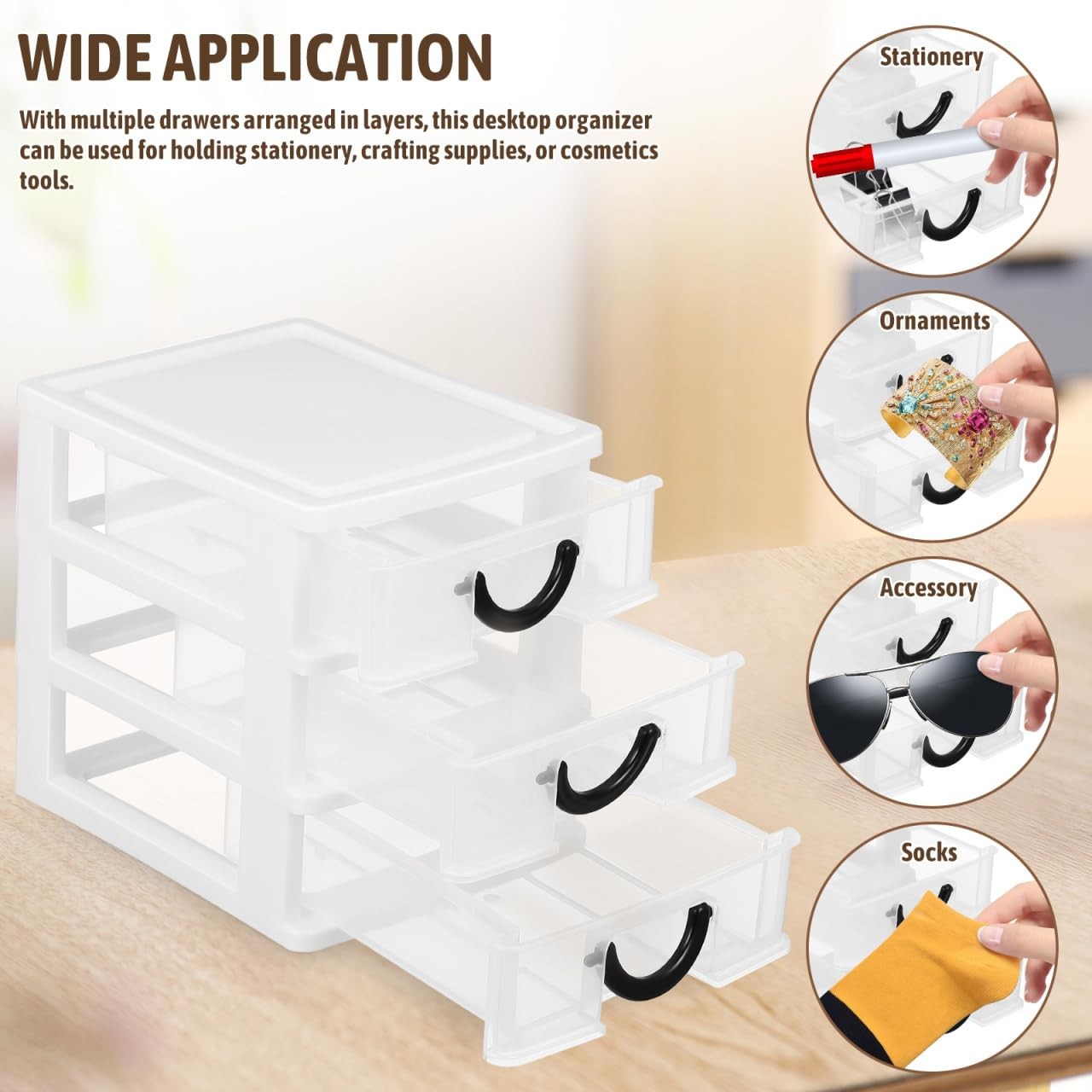 Mini Plastic Drawers Organizer Clear Desktop Storage Drawers Containers for H…