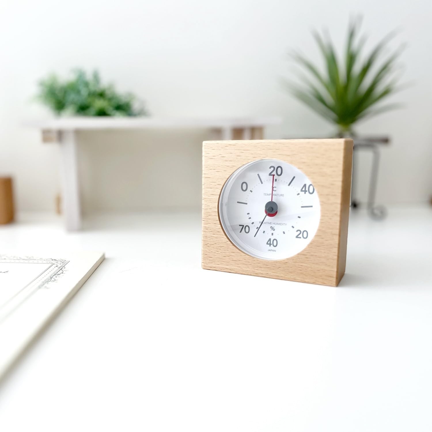 KATOMOKU Hygrometer Natural Square Wooden Wall & Desk Japan