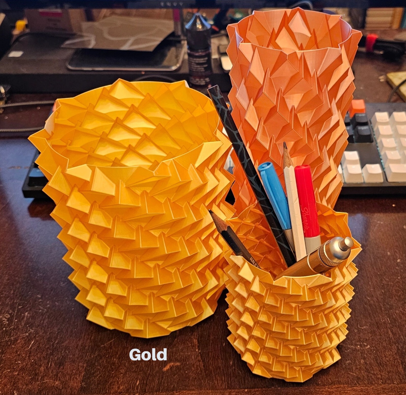 Dragon Tail Spiral Desk Organizer 2-Pack Bundle Color Changing Pen Holder