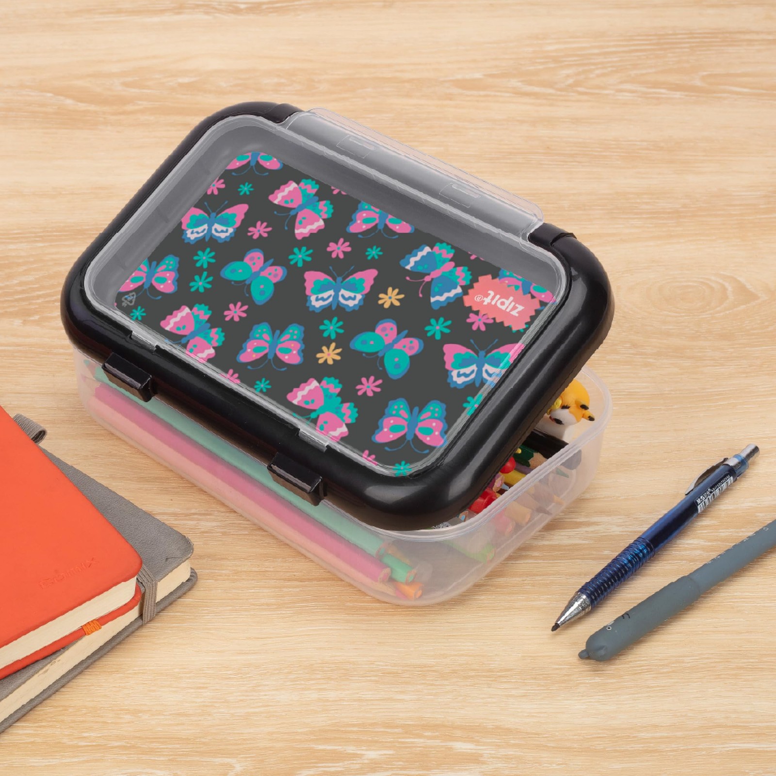 : 2 Compartment Recycled – Butterflies – Large Capacity Pencil Case, Plastic …