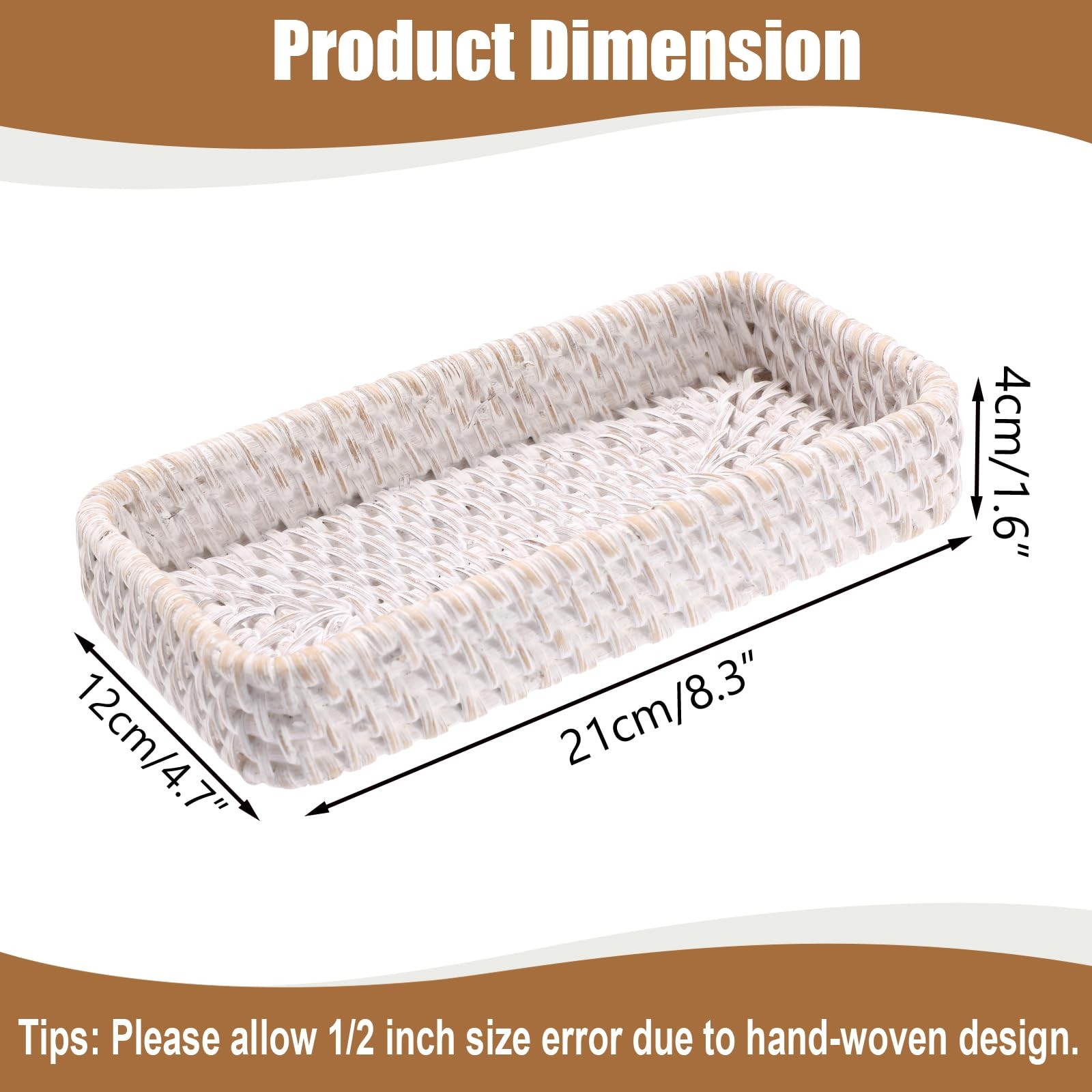 Small Remote Basket for Coffee Table Entryway Living Room Rattan Serving Tray…