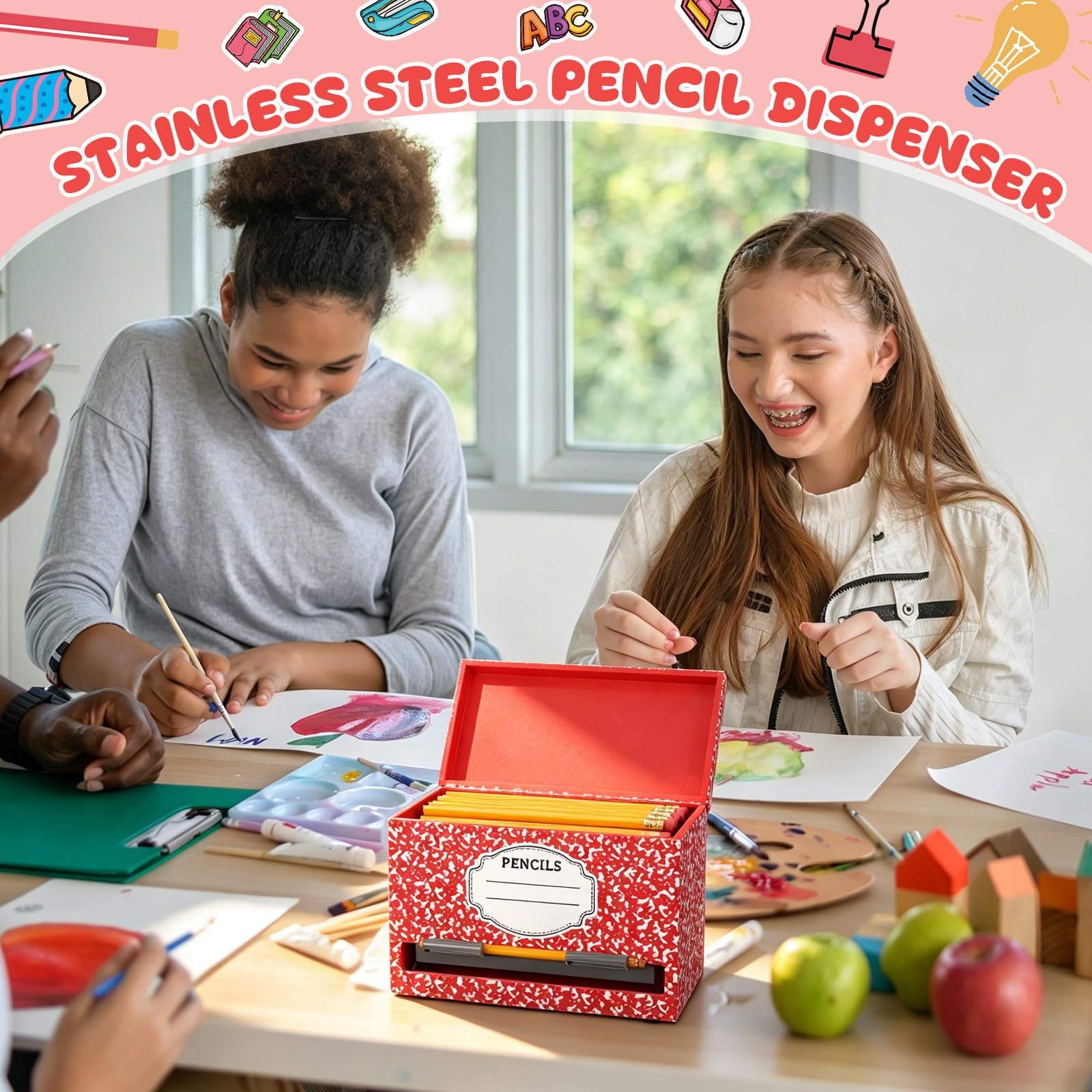 Yalikop 1 Pc Wooden Pencil Dispenser for Classroom Pastel Wood Pencils Holder…