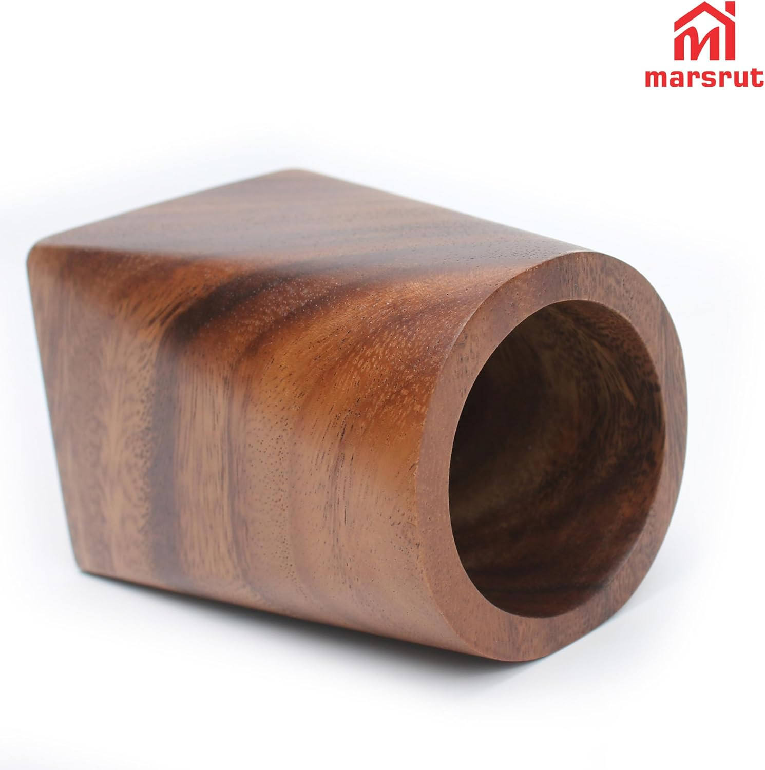 Wooden Pencil Holder Walnut Wood Pen Cup Desk Accessories 4 Inch Organizer Ca