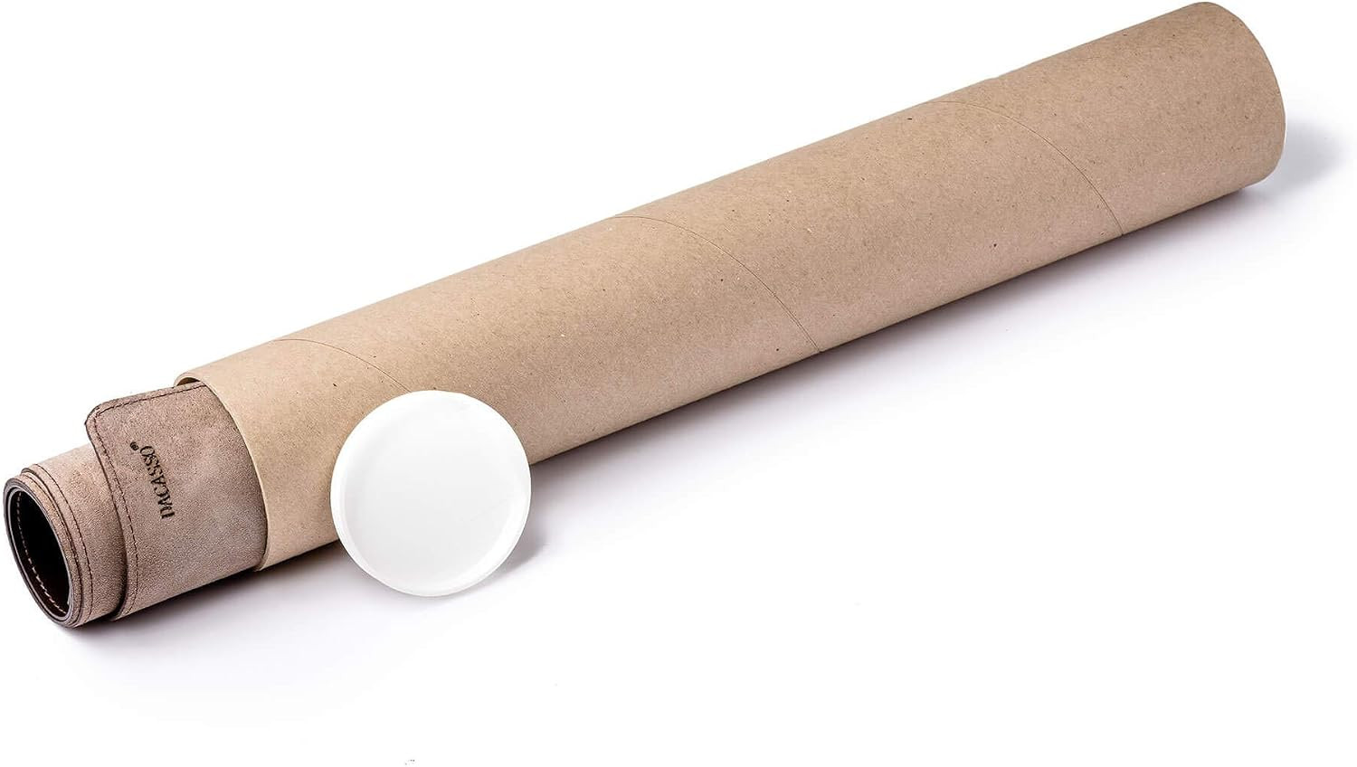 DACASSO Bonded Leather No Core Rollable Desk Mat/Pad – Luxury Leather Desk Blott