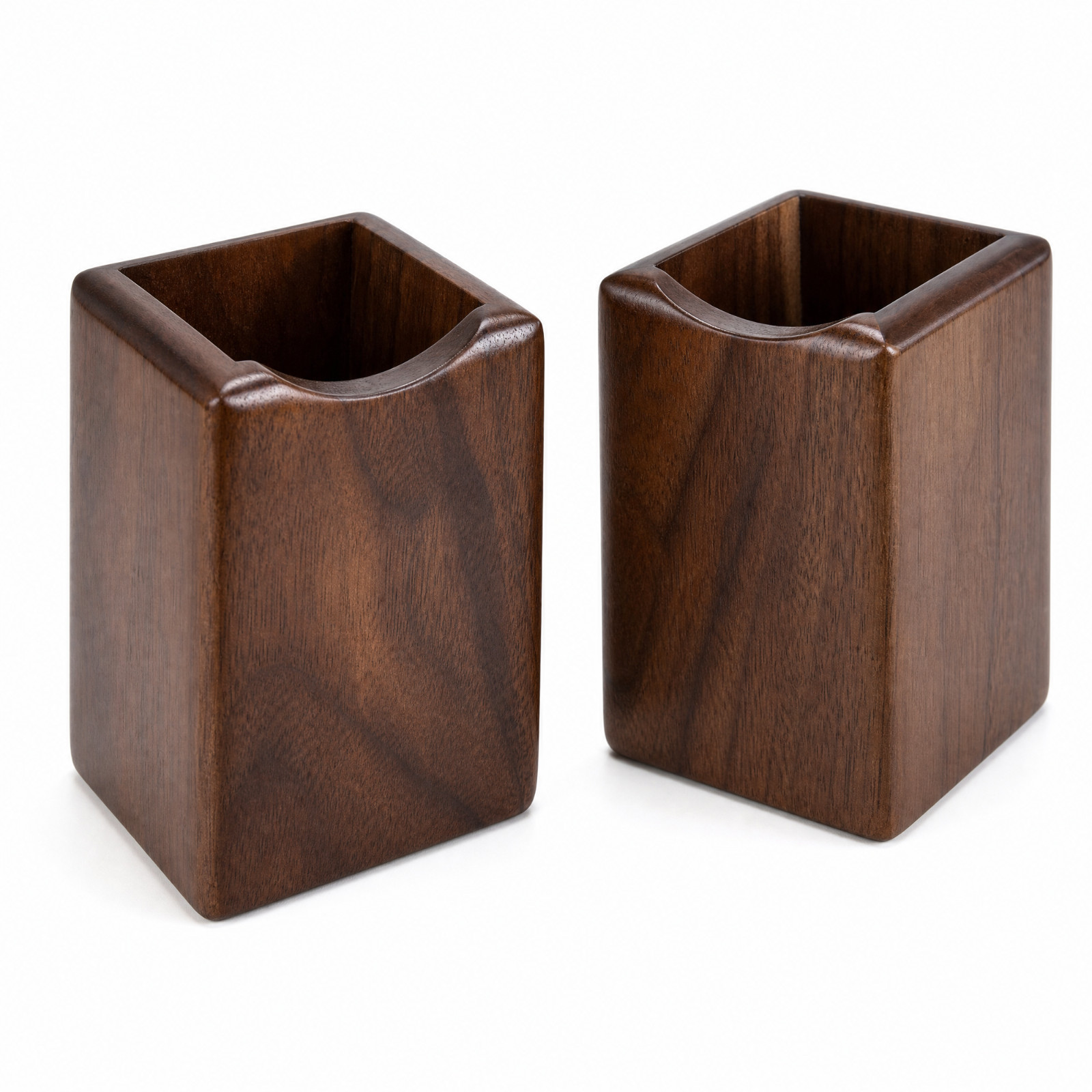 2 Pack Wood Pen Pencil Holder Stand Multi Purpose Natural Wood Pencil Cup Pot