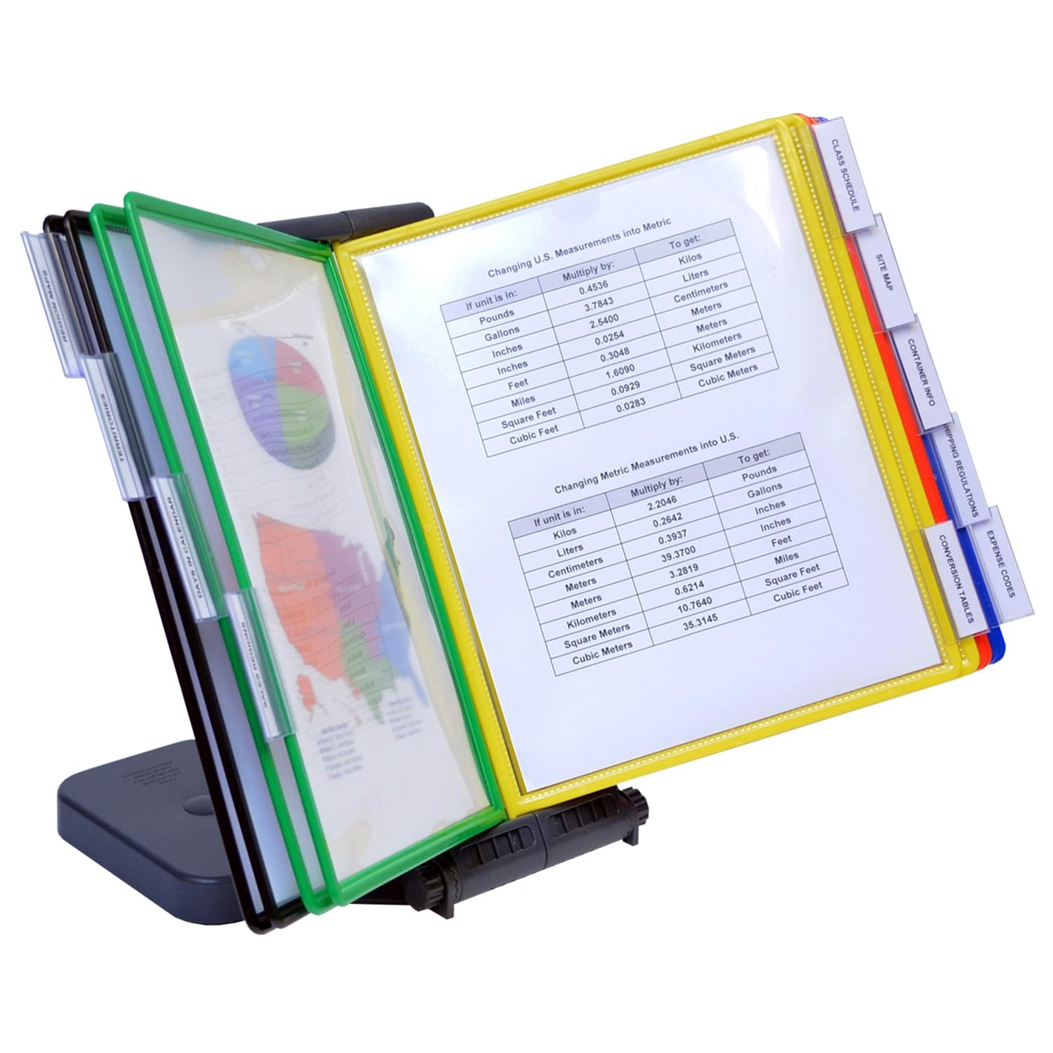 Ultimate Office AdjustaView 10-Pocket Desk Reference Organizer with Easy-Load Po