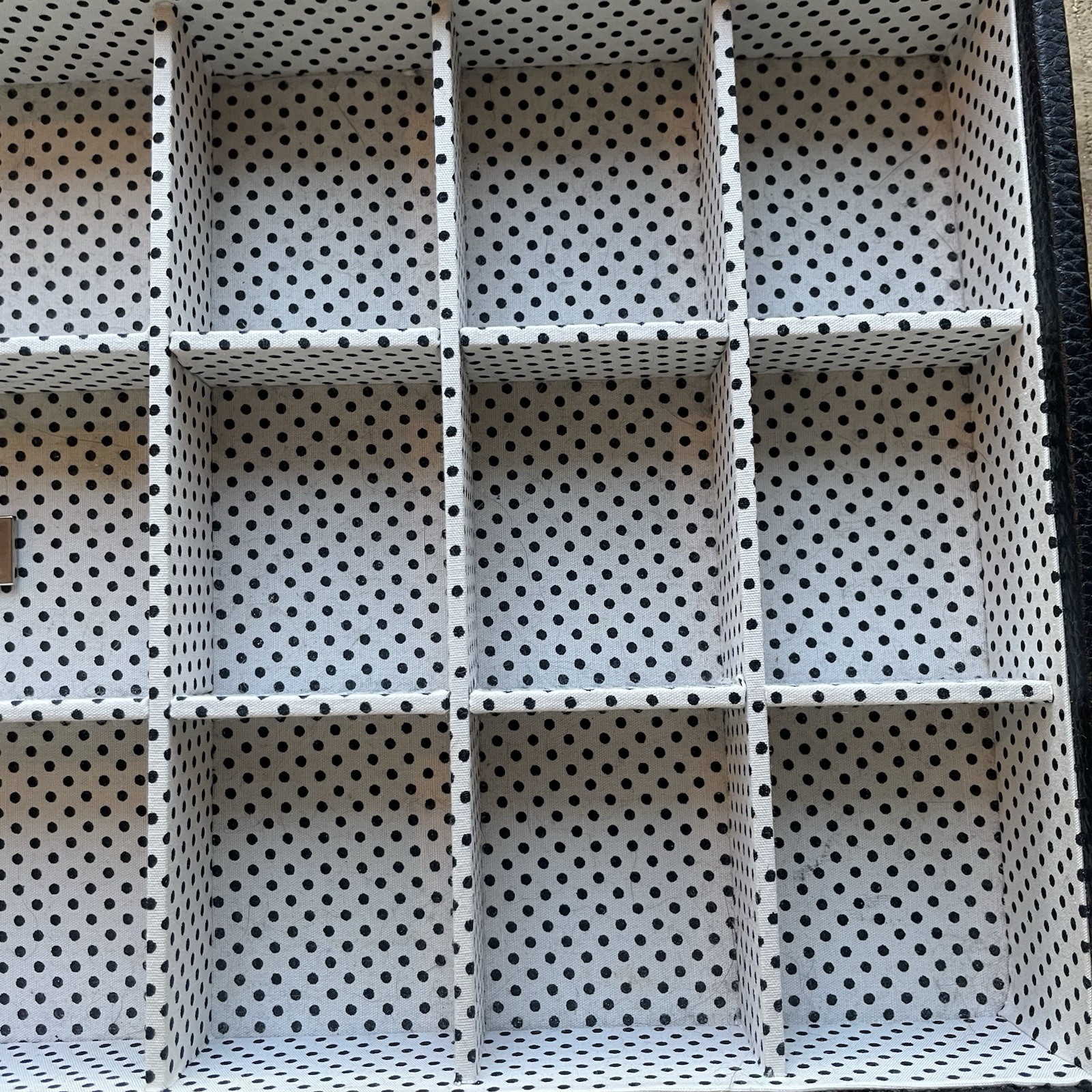 Nicole Miller Tray 10 X 7.5 Black And White Polka Dots
