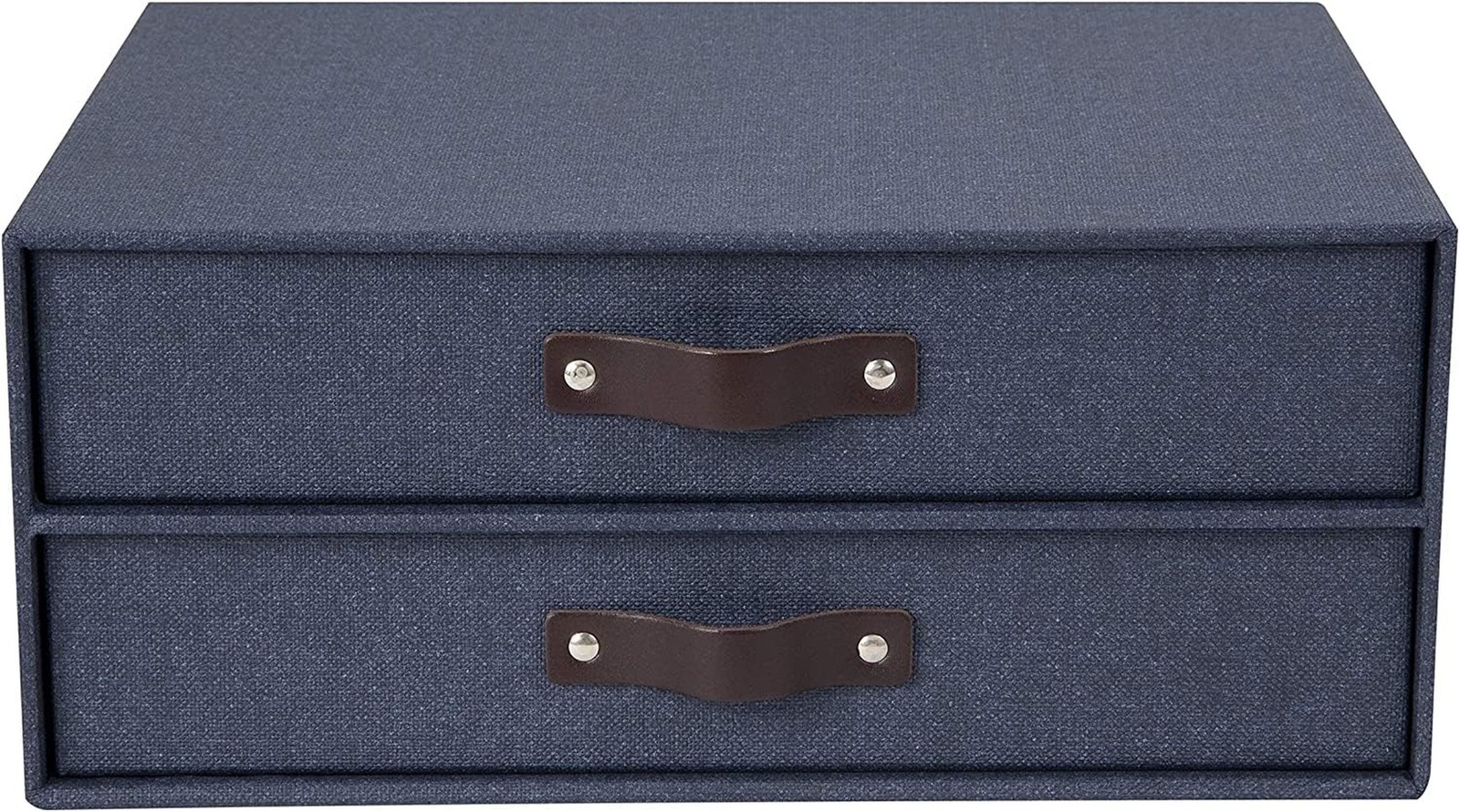 Bigso Box of Sweden Birger 2-Drawer Canvas Fiberboard Easy Pull Handle Docume…