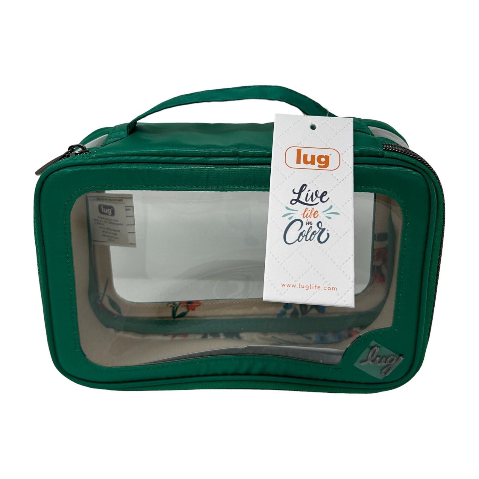 Lug Clear View Zip Storage Pouch Kelly Green Organizer Pencil Craft Desk Travel