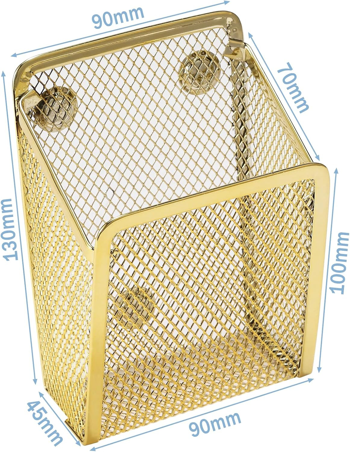 Magnetic Pencil Holder,Mesh Stainless Steel Pen Basket, Metal Writing Utensil St