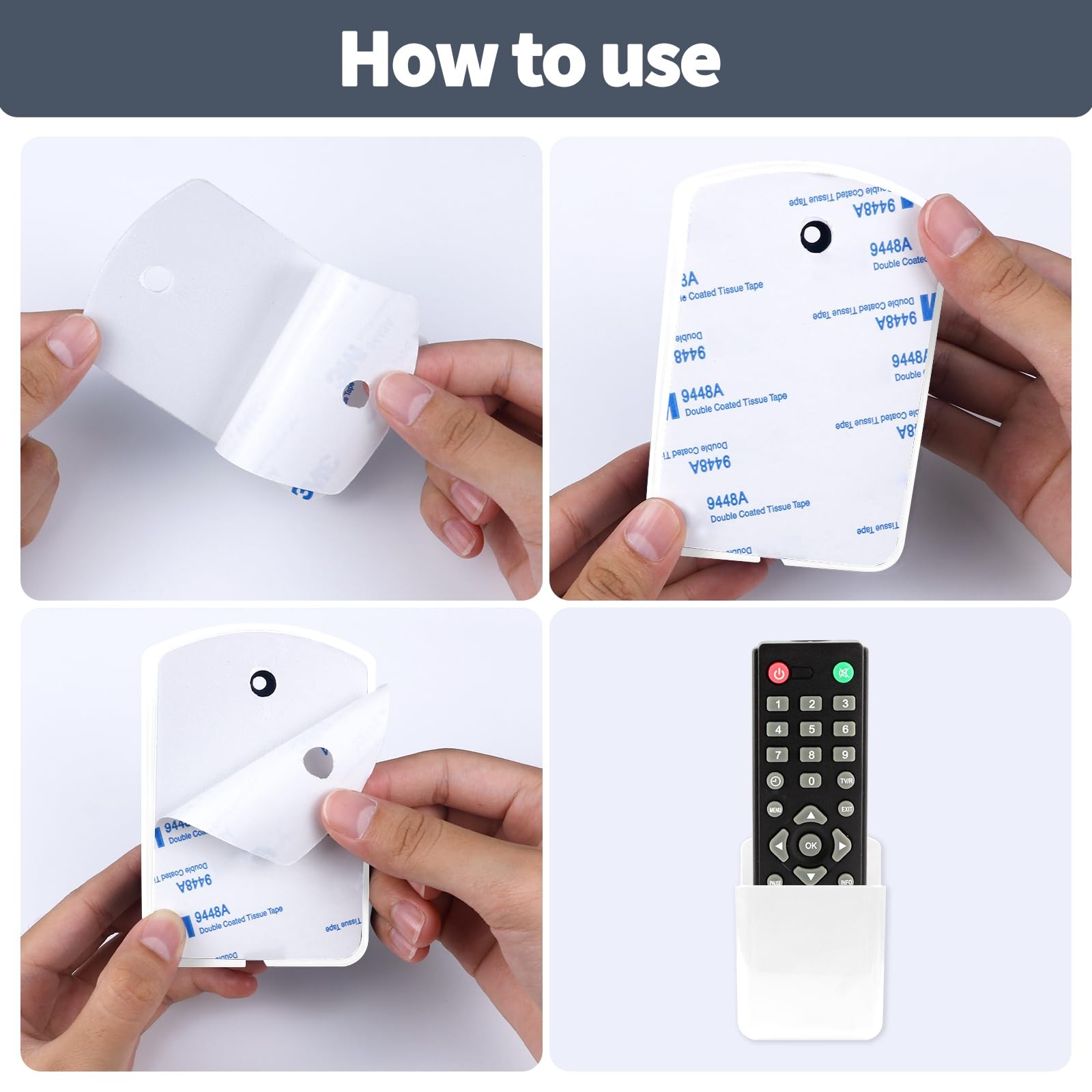 2 PCS Remote Control Holders Wall Mount, Self Adhesive TV Air Conditioner Rem…