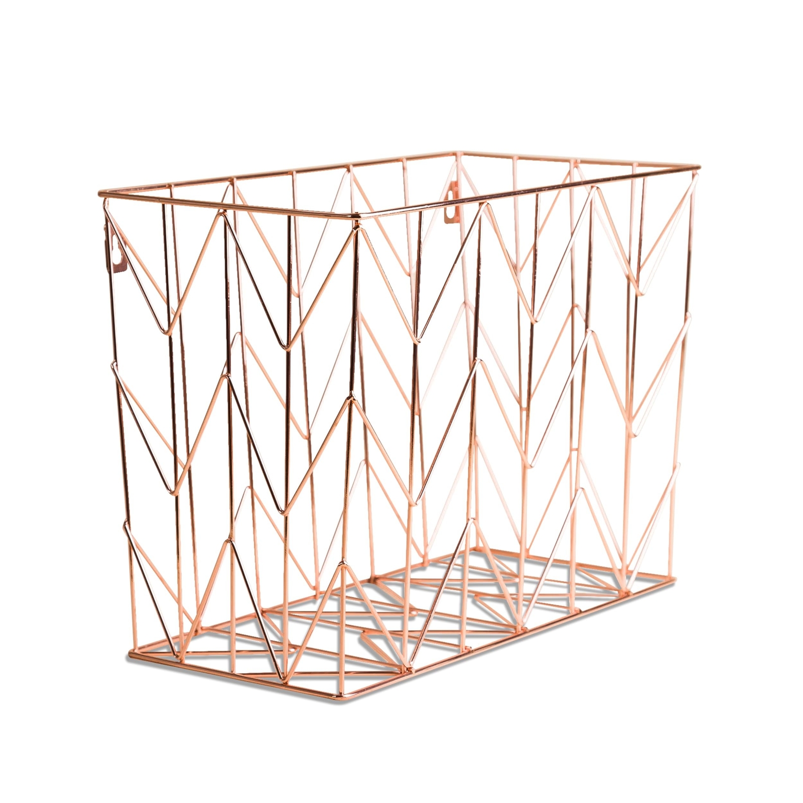 U Brands Hanging File Desk Organizer, Wire Metal, Copper/Rose Gold – 854U02-06