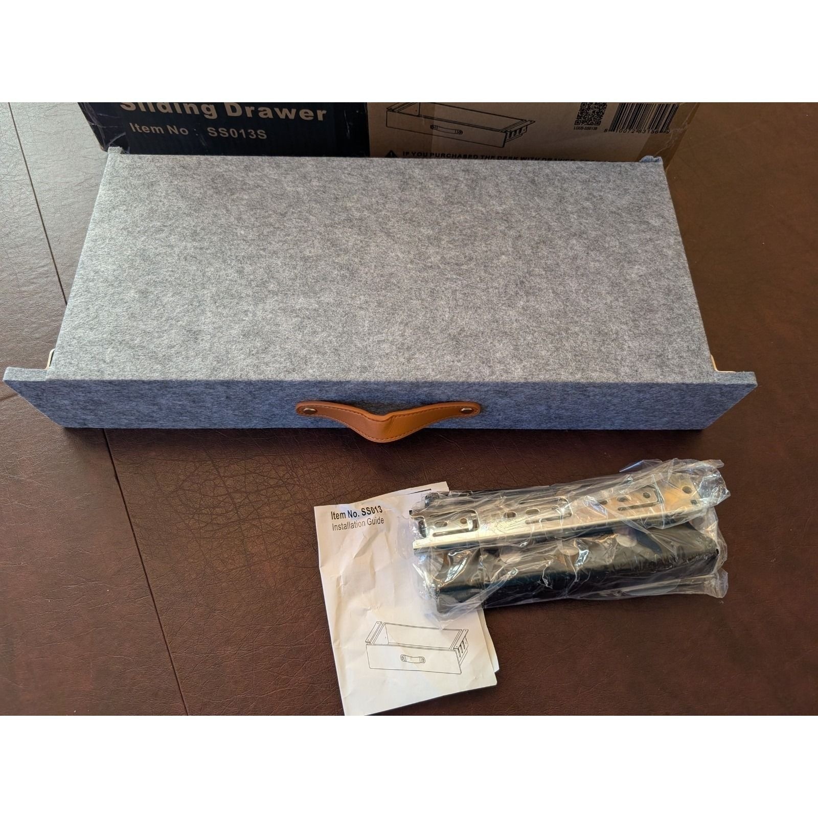 Sliding Under Desk Felt Drawer Organizer w/ Rails – NEW OPEN BOX