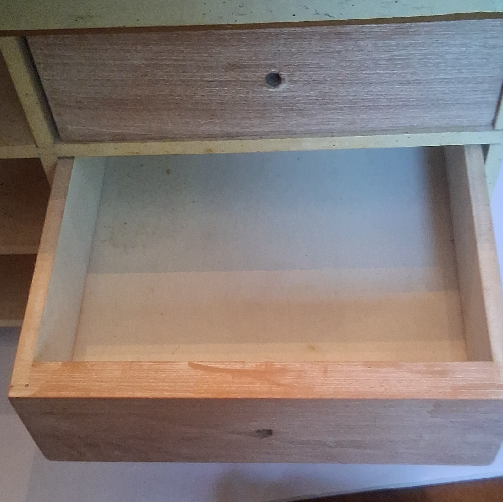 Wood Desktop Organizer Storage Unit with Drawers and Open Shelves