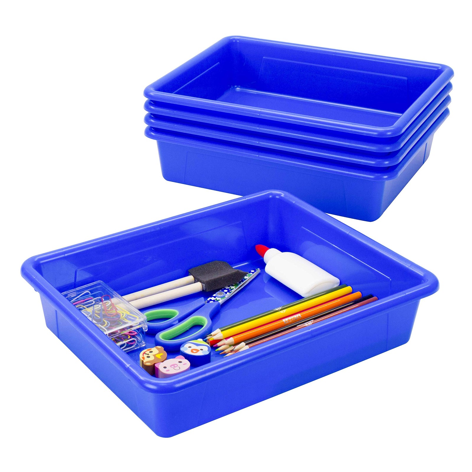 Letter Size Flat Storage Tray – Organizer Bin for Classroom, Office and Home,…